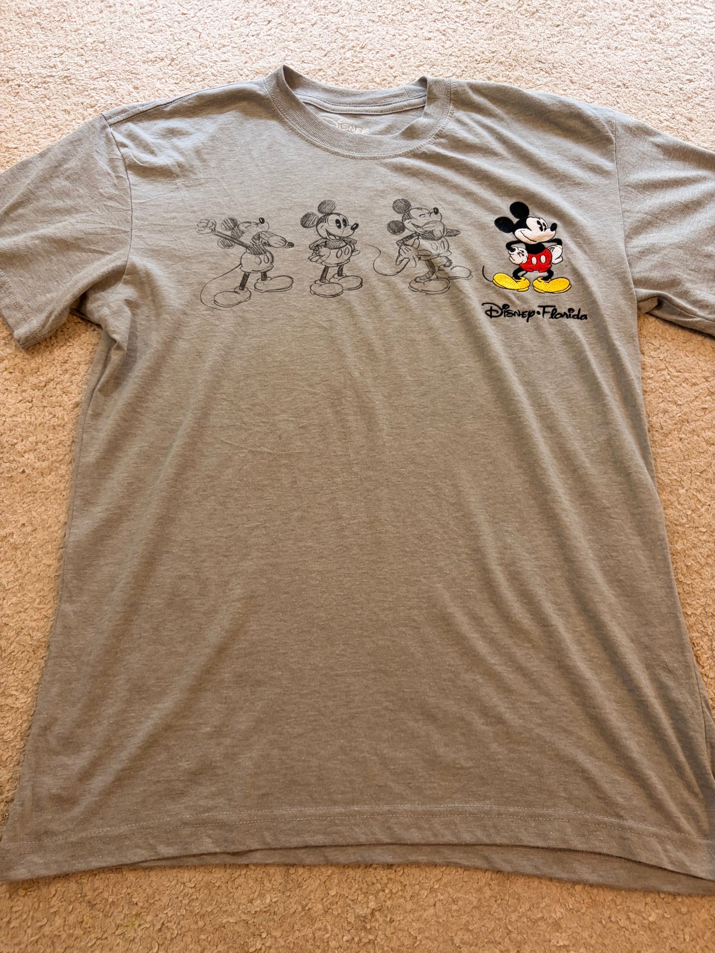 T-shirt Disney Florida Évolution Mickey Mouse Gris Chiné – Taille M