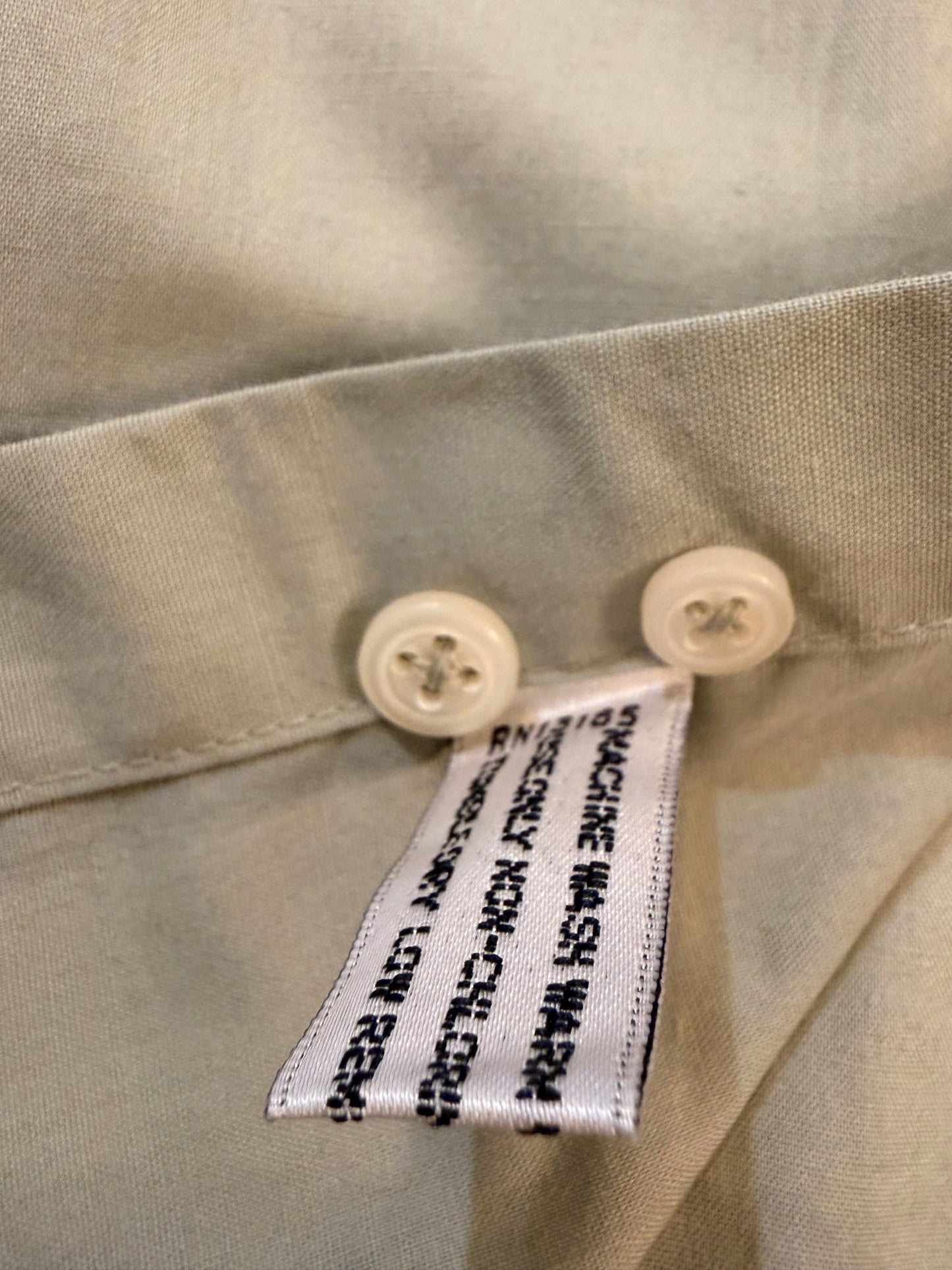 Chemise Pierre Cardin Vert Sauge/Kaki Manches Longues Logo Brodé – Homme – Taille 15½ (M)
