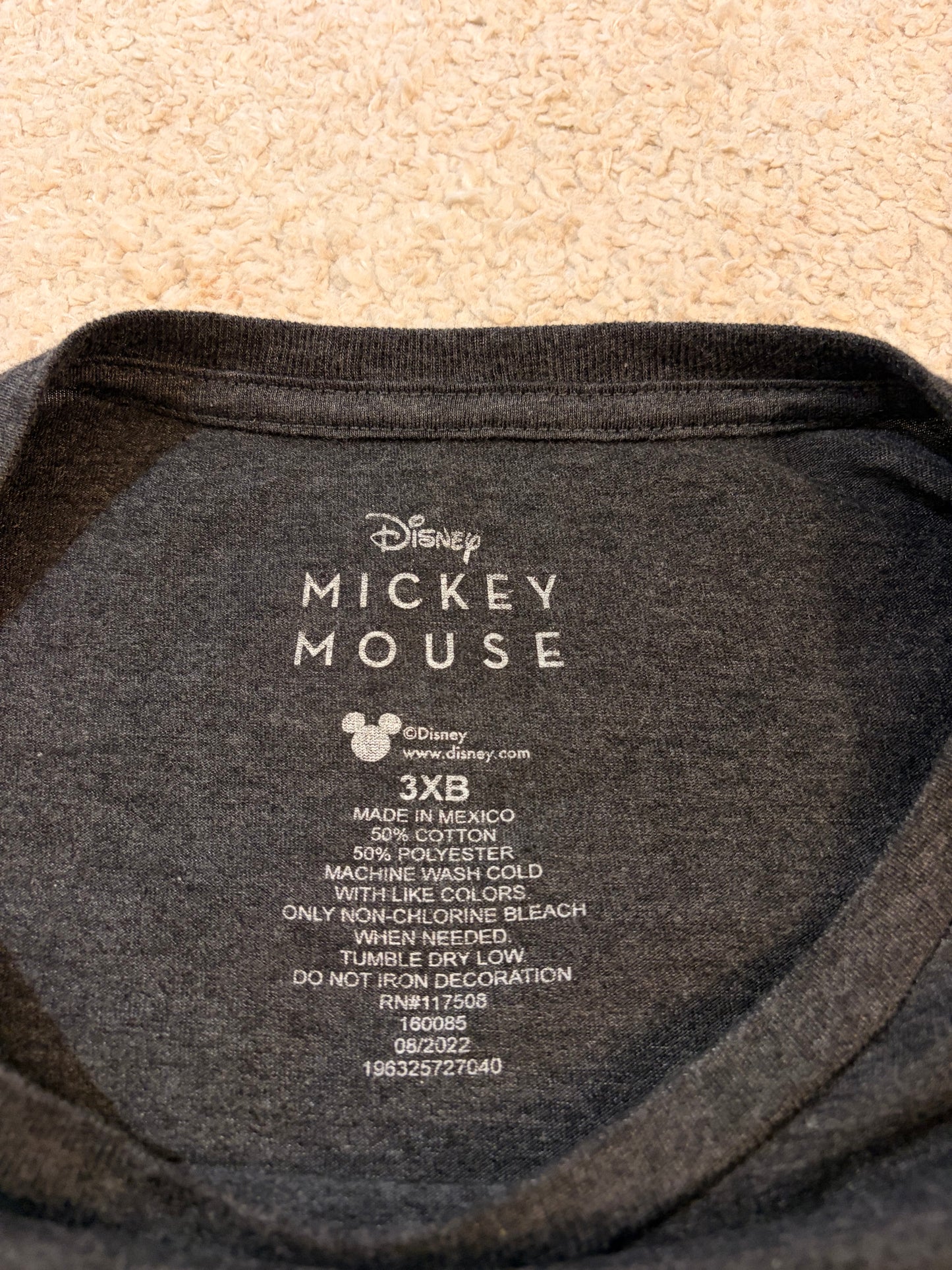 T-shirt Disney Mickey Mouse 1928 Gris Anthracite – Taille 3XL | Seconde Main