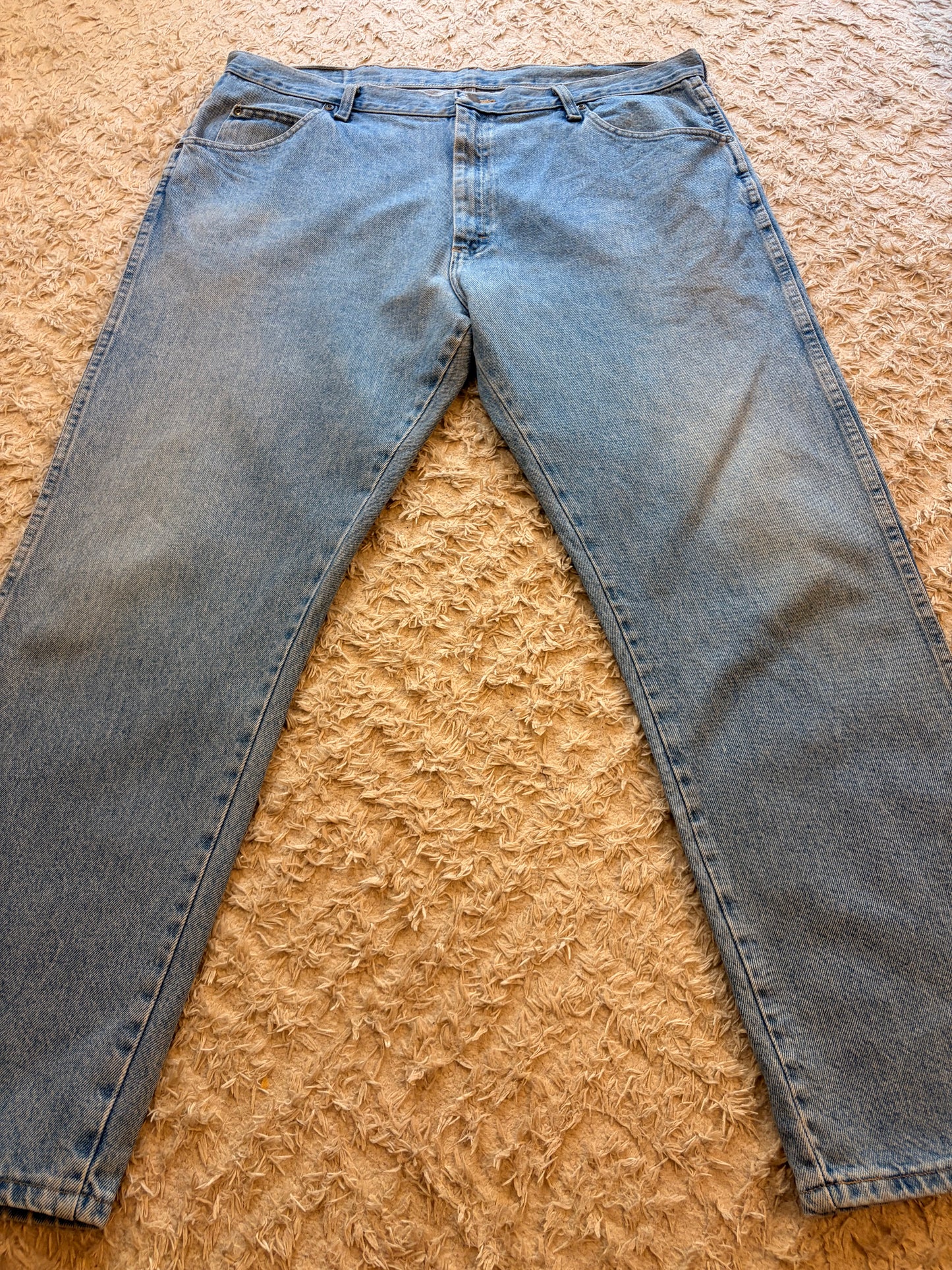 Jean Wrangler Premium Quality Vintage Droit Bleu Moyen Délavé 100% Coton – Homme – Taille W40/L30 (50)