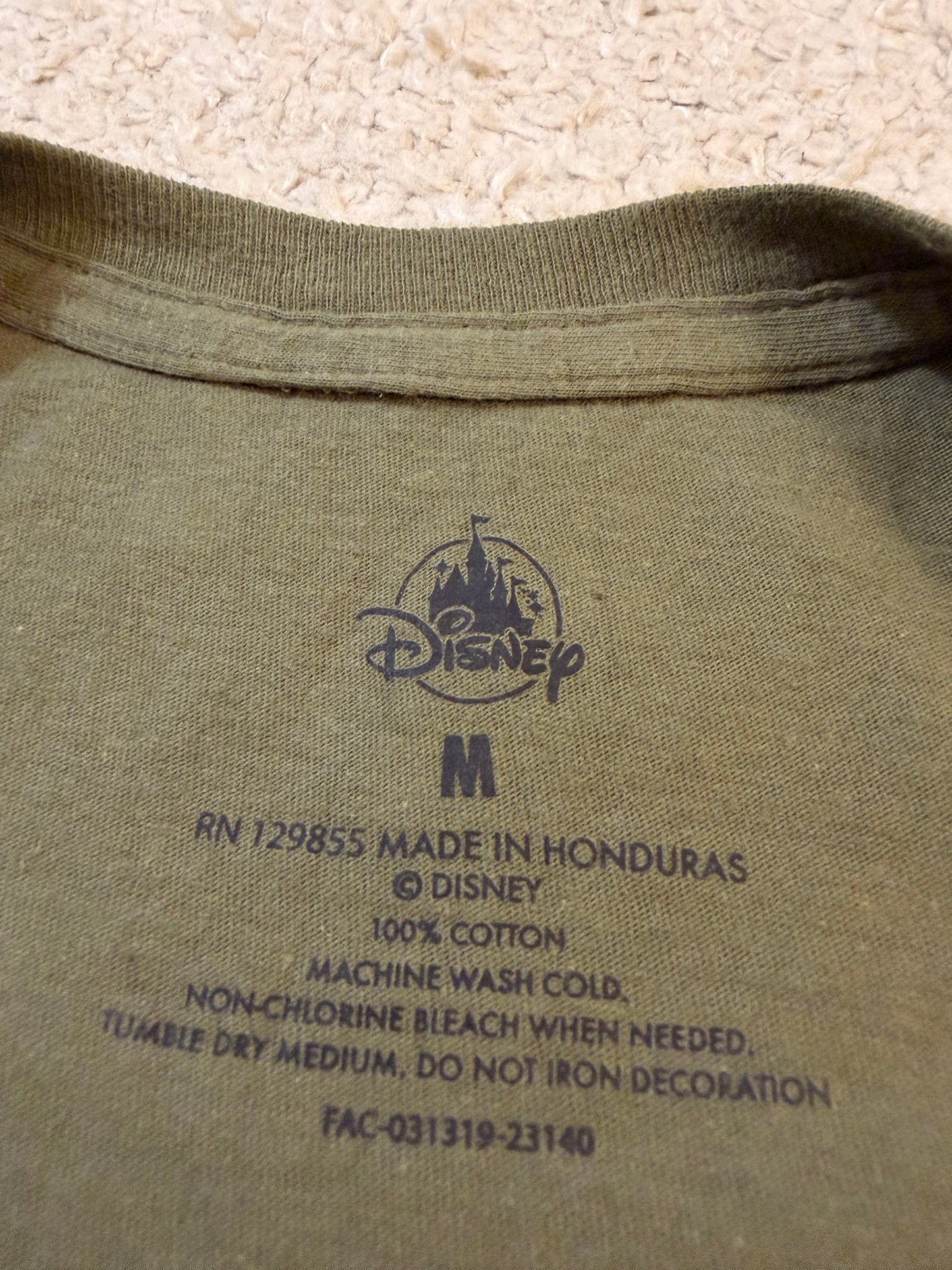 T-shirt Disney Mickey Mouse Established 1928 Kaki Vintage – Mixte – Taille M