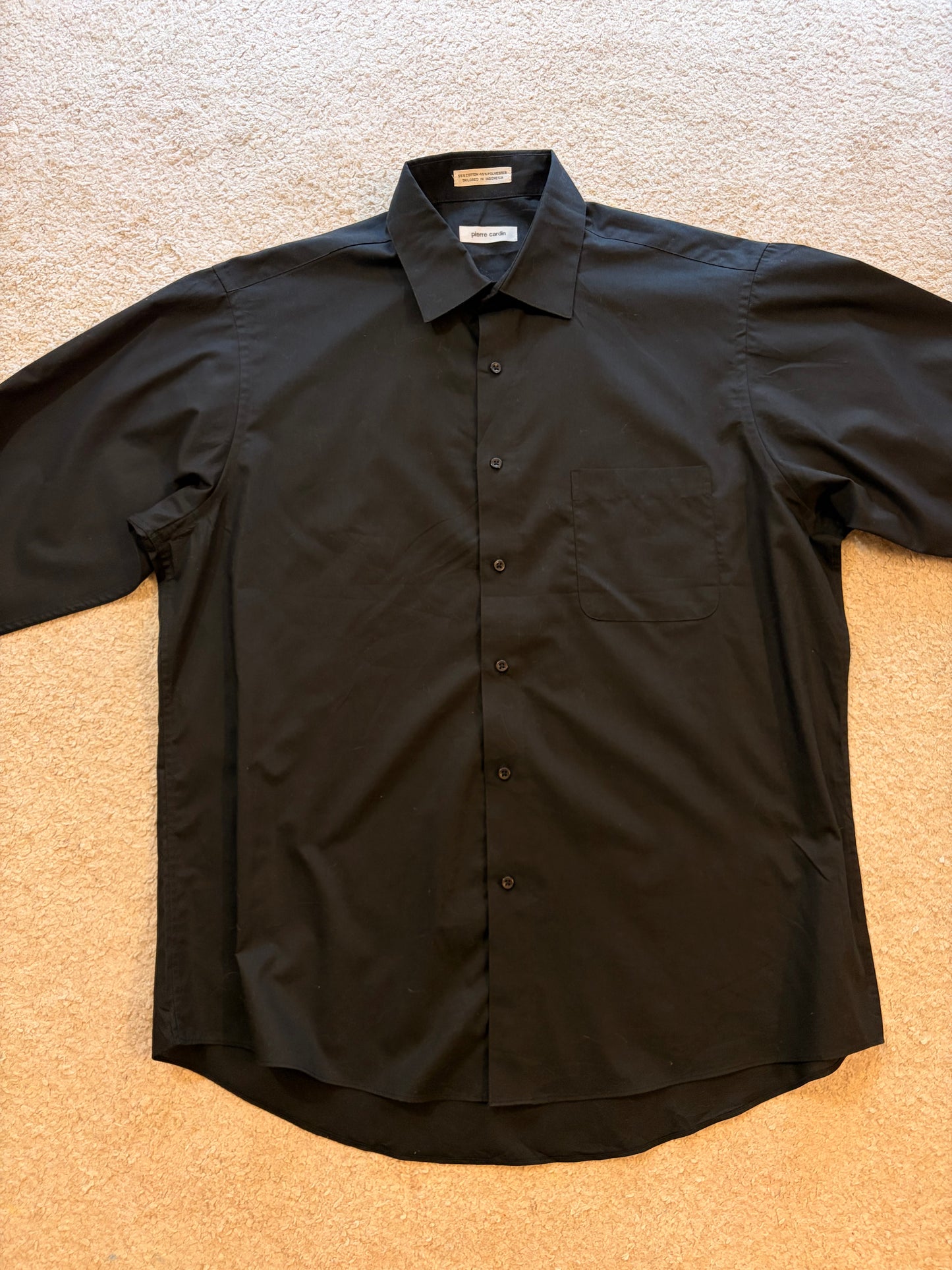 Chemise Pierre Cardin Manches Longues Noire – Taille L
