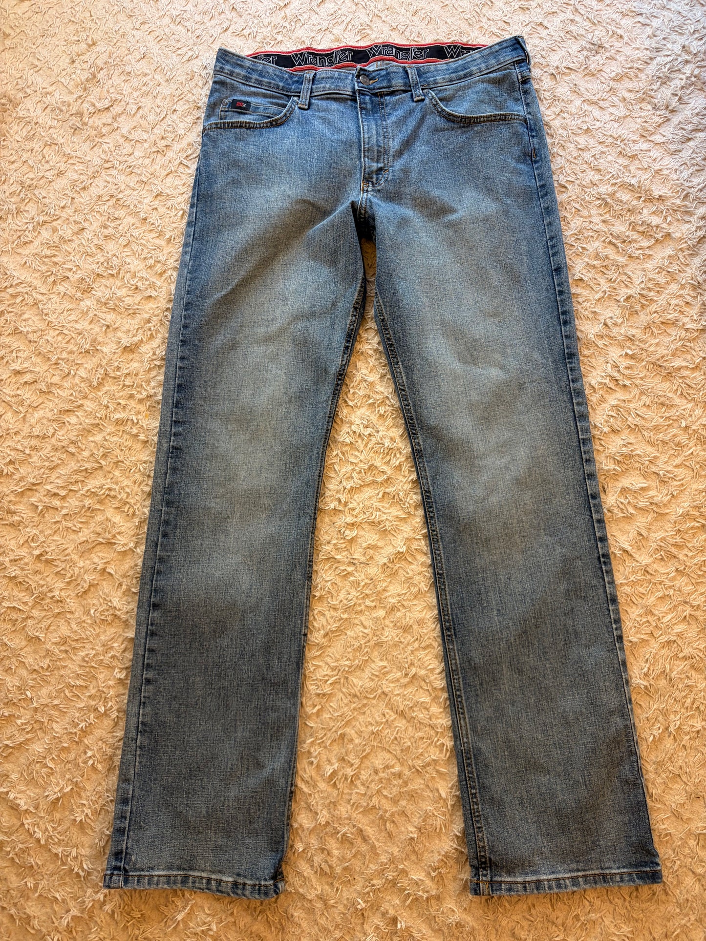 Jean Wrangler 20X Competition Stretch Bleu Droit Bande Élastique Intérieure – Homme – Taille W34/L34 (44)