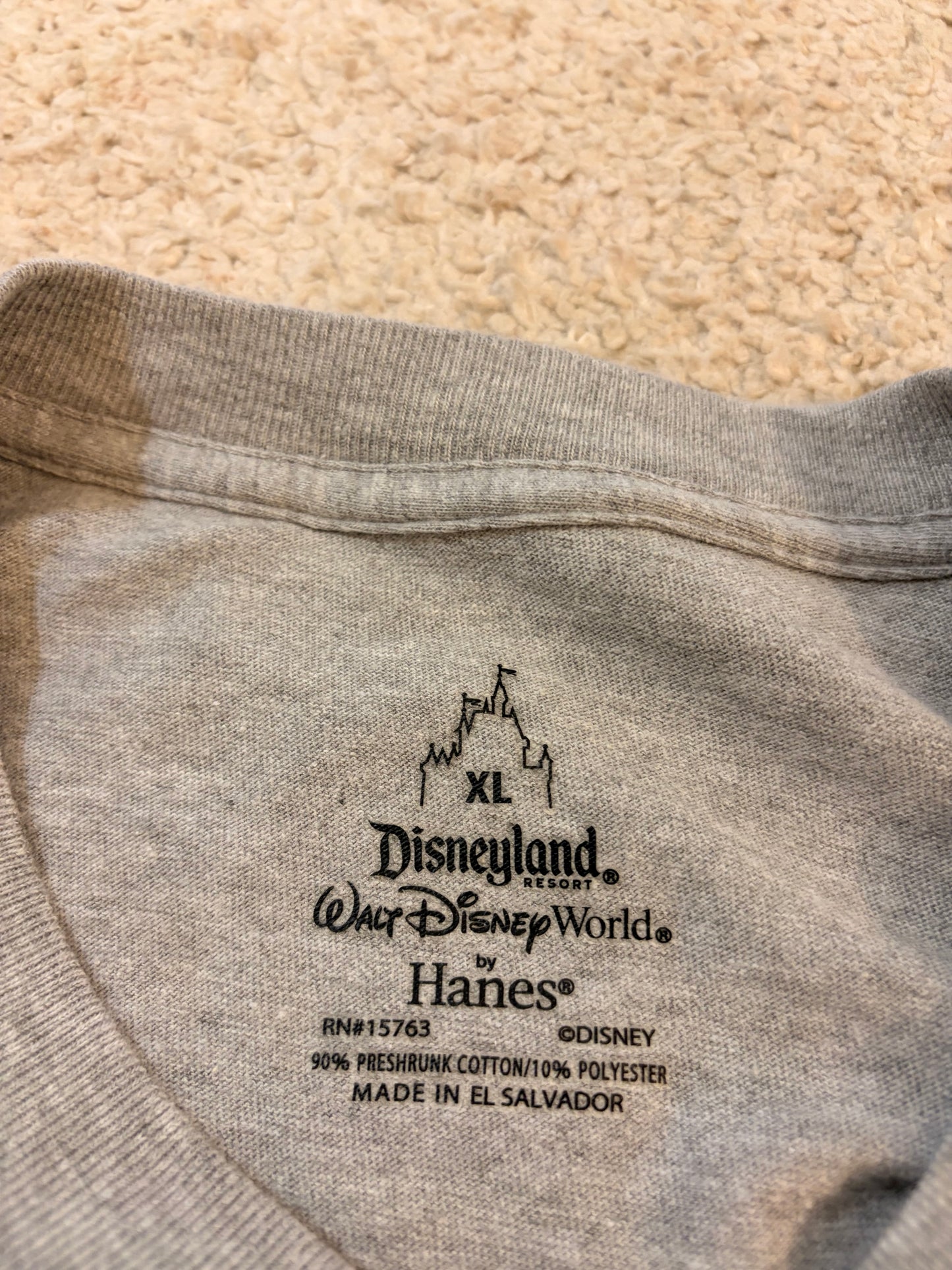 T-shirt Walt Disney World 2017 Gris Chiné by Hanes – Taille XL | Seconde Main