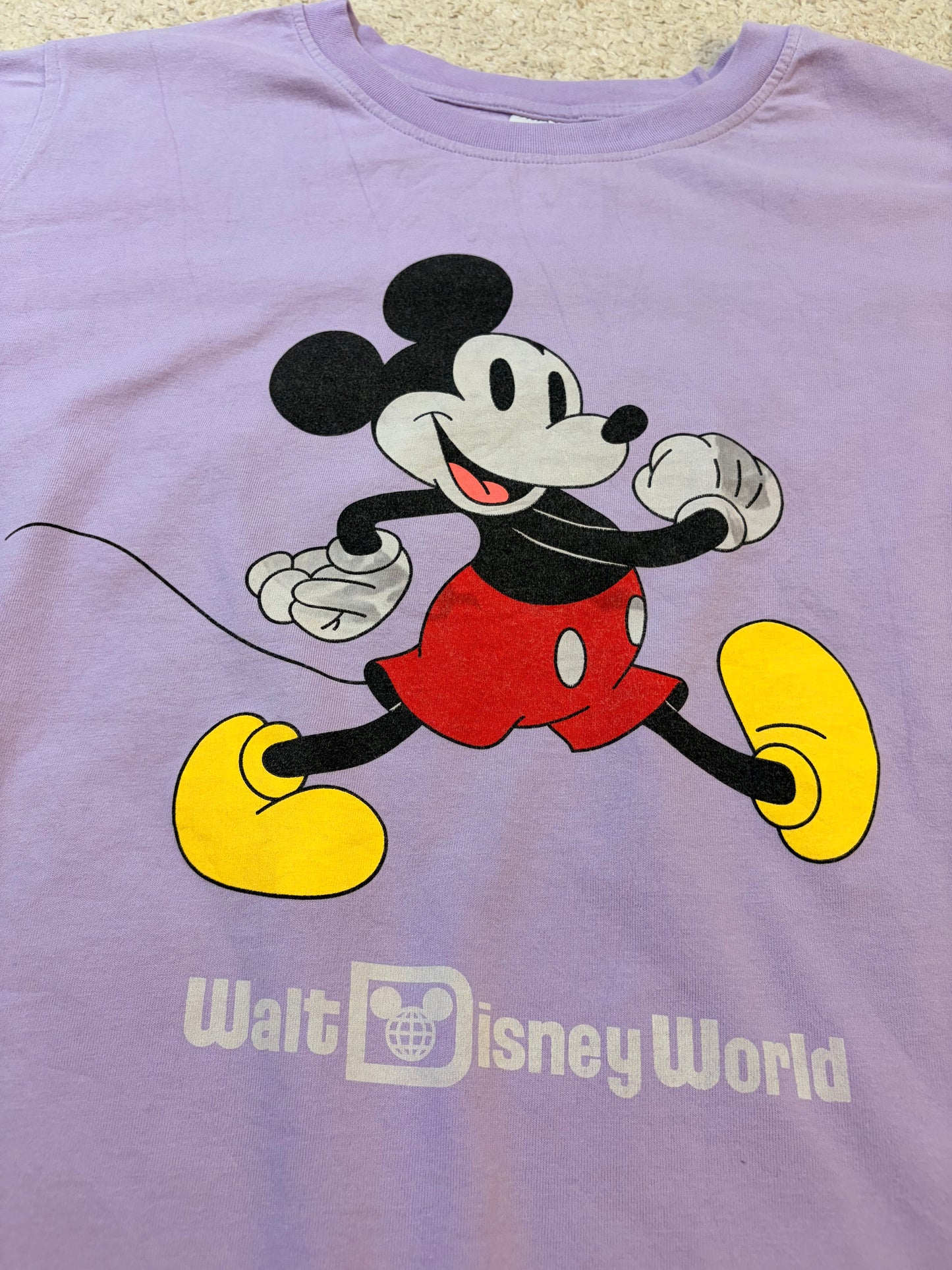 T-shirt Walt Disney World Mickey Mouse Lilas/Violet Pastel Boxy – Mixte – Taille 2XL/3XL