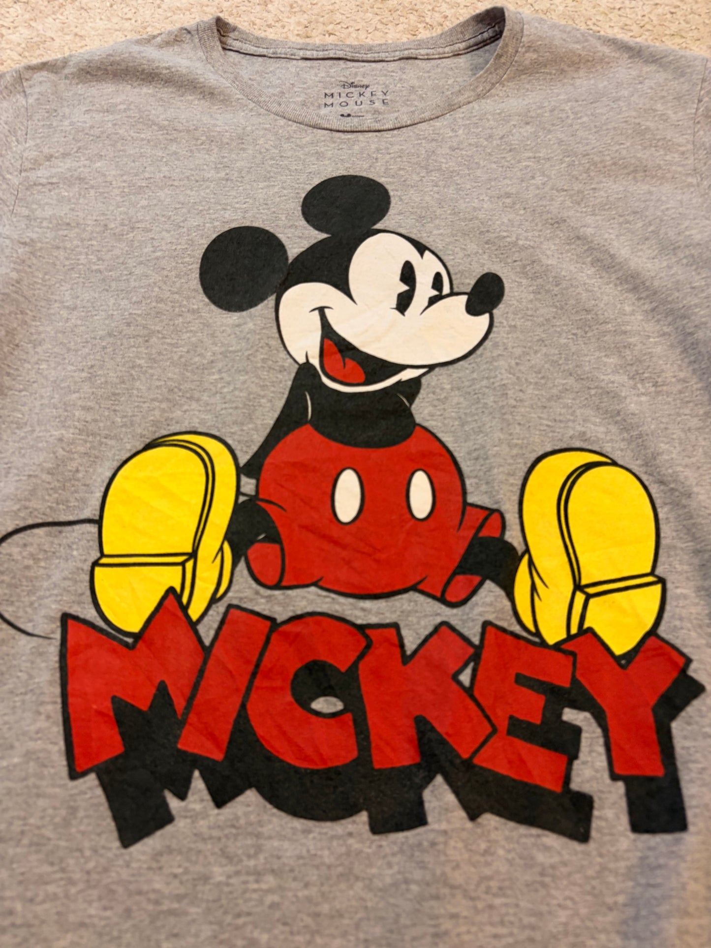 T-shirt Disney Mickey Mouse Vintage Gris Chiné – Taille M
