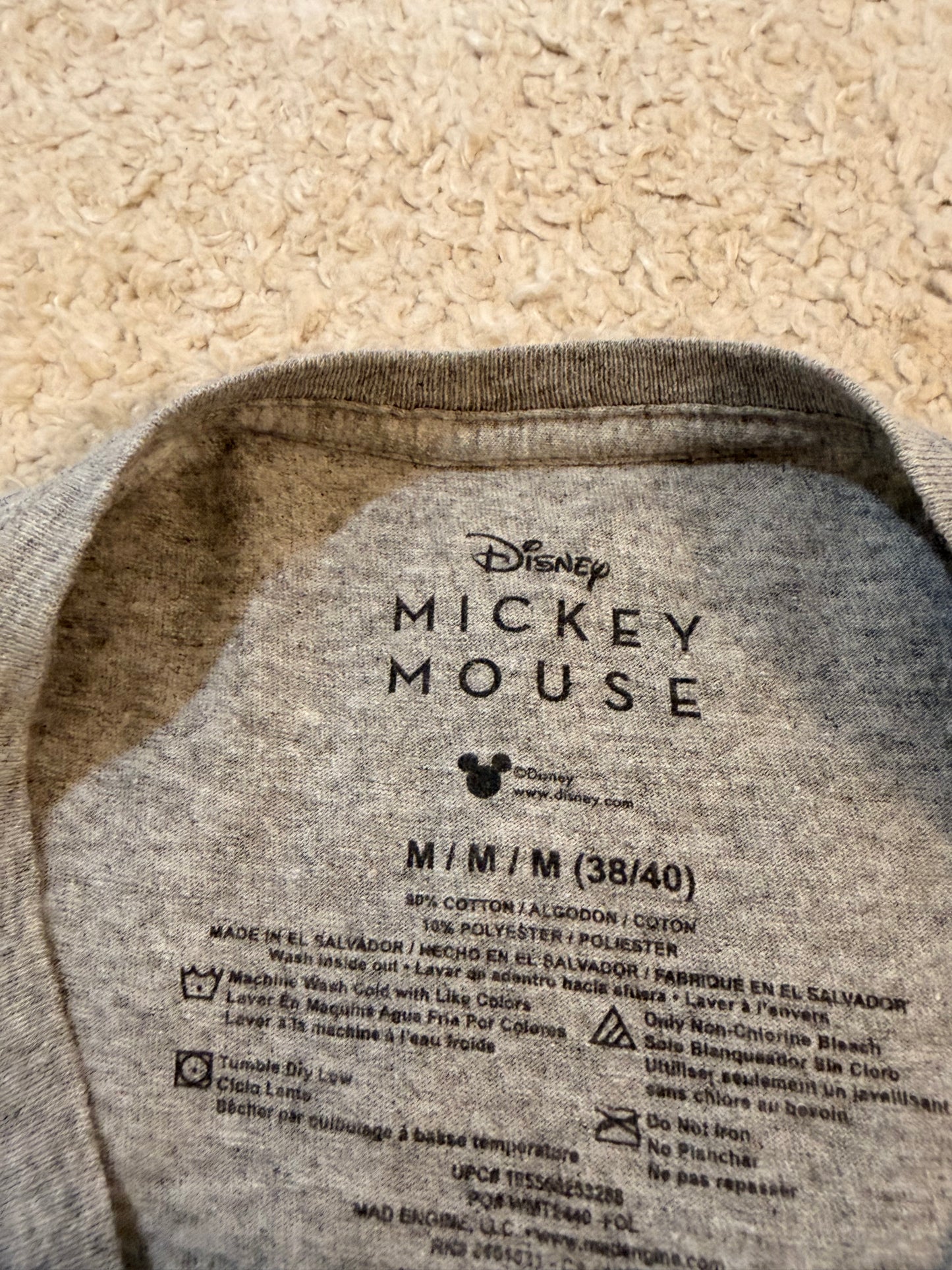 T-shirt Disney Mickey Mouse Gris – Taille M | Seconde Main