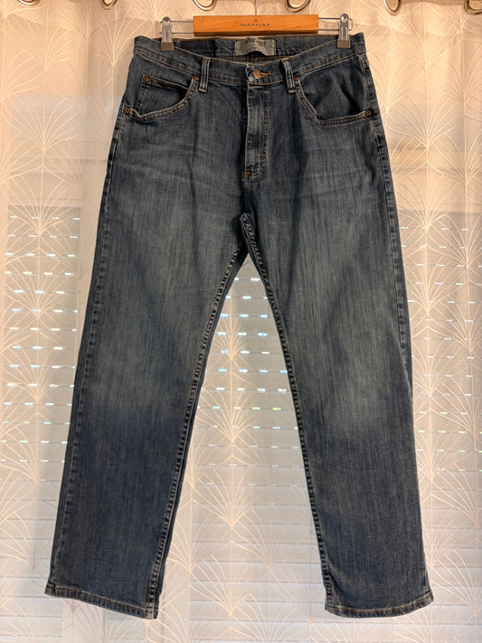 Jean Wrangler Authentics Droit Bleu Brut Indigo Stretch – Homme – Taille W32/L28