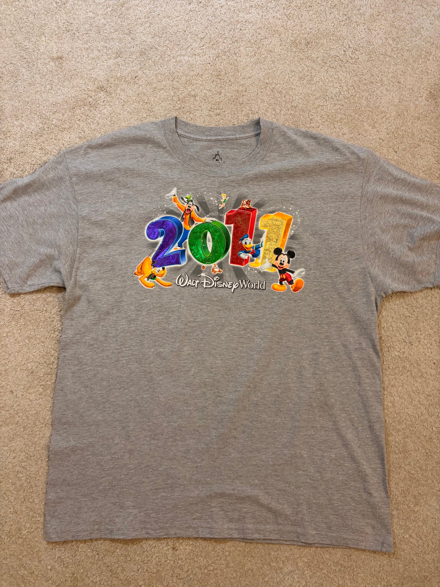 T-shirt Walt Disney World 2017 Gris Chiné by Hanes – Taille XL | Seconde Main