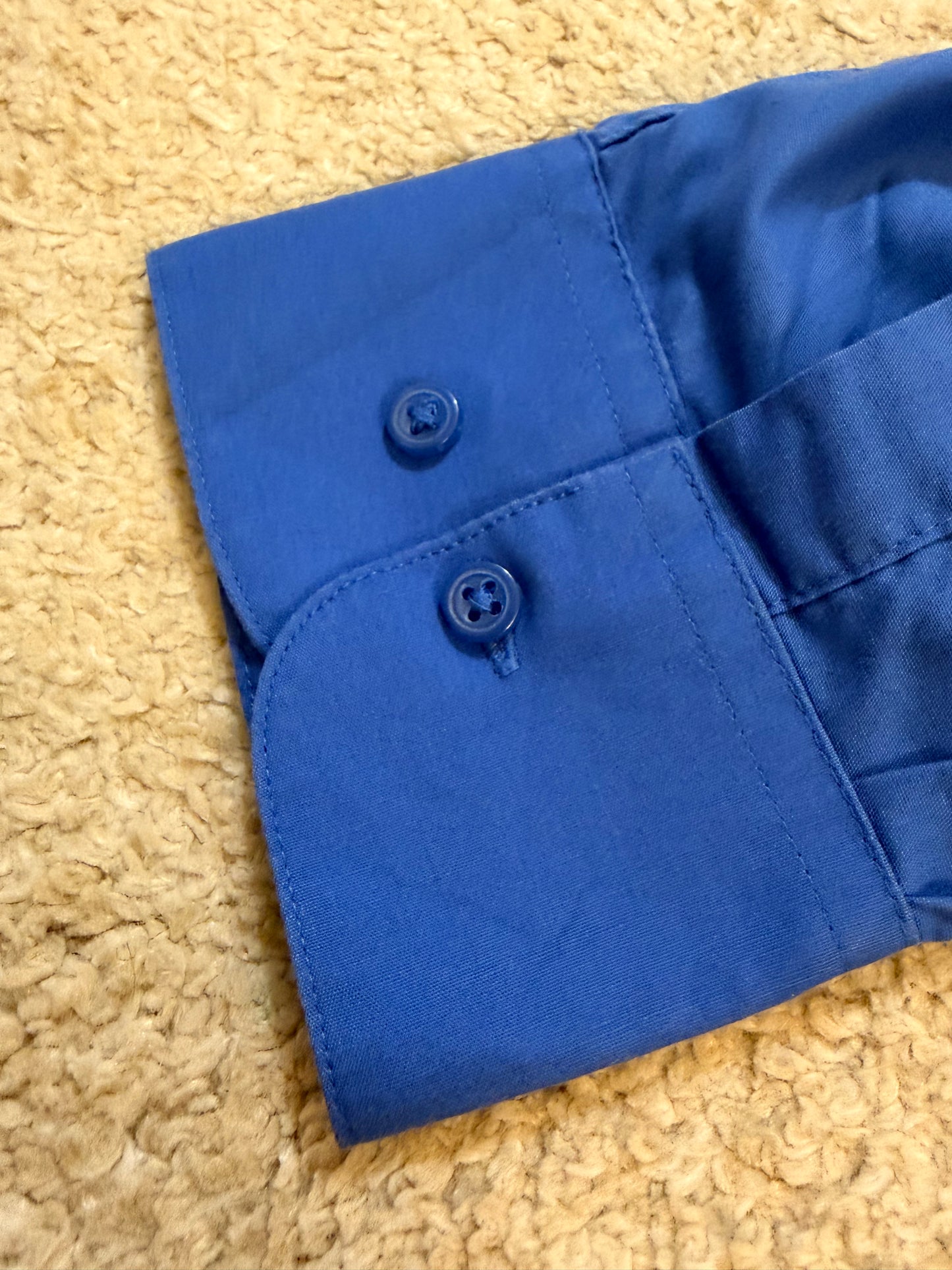 Chemise Pierre Cardin Bleu Roi Manches Longues Col Classique – Homme – Taille L