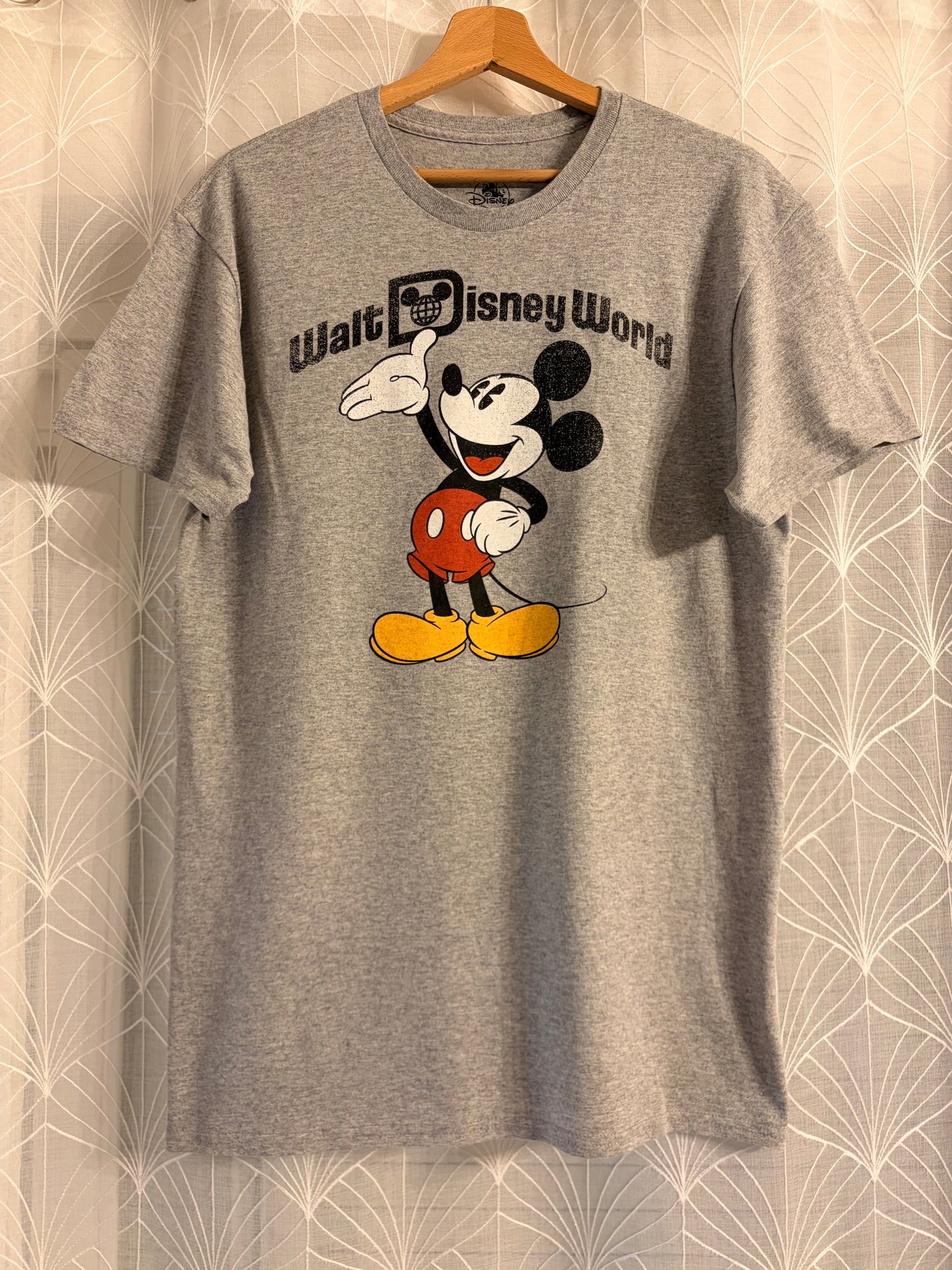 T-shirt Walt Disney World Mickey Mouse Rétro Gris Chiné – Mixte – Taille L