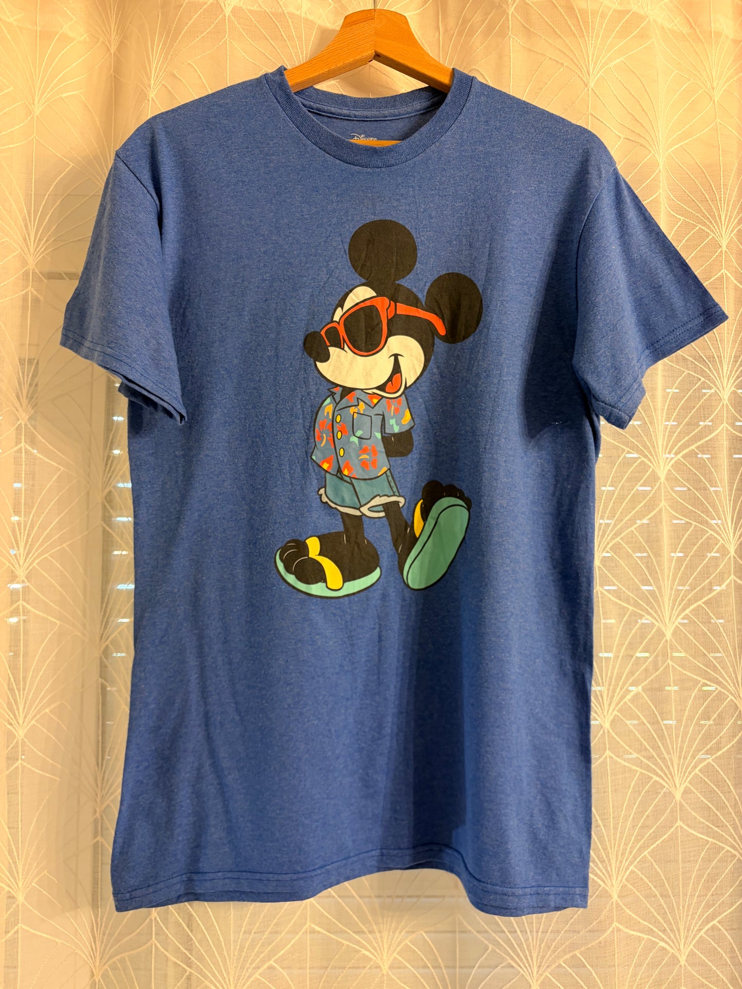 T-shirt Disney Mickey Mouse Vacances Été Bleu Chiné – Taille M | Seconde Main