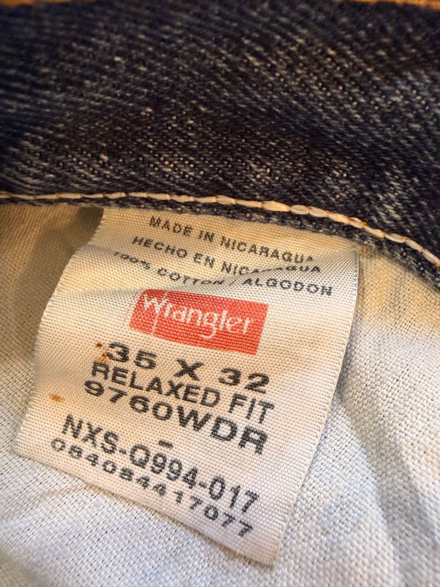 Jean Wrangler Premium Quality Relaxed Fit Bleu Stonewash 100% Coton – Homme – Taille W35/L32