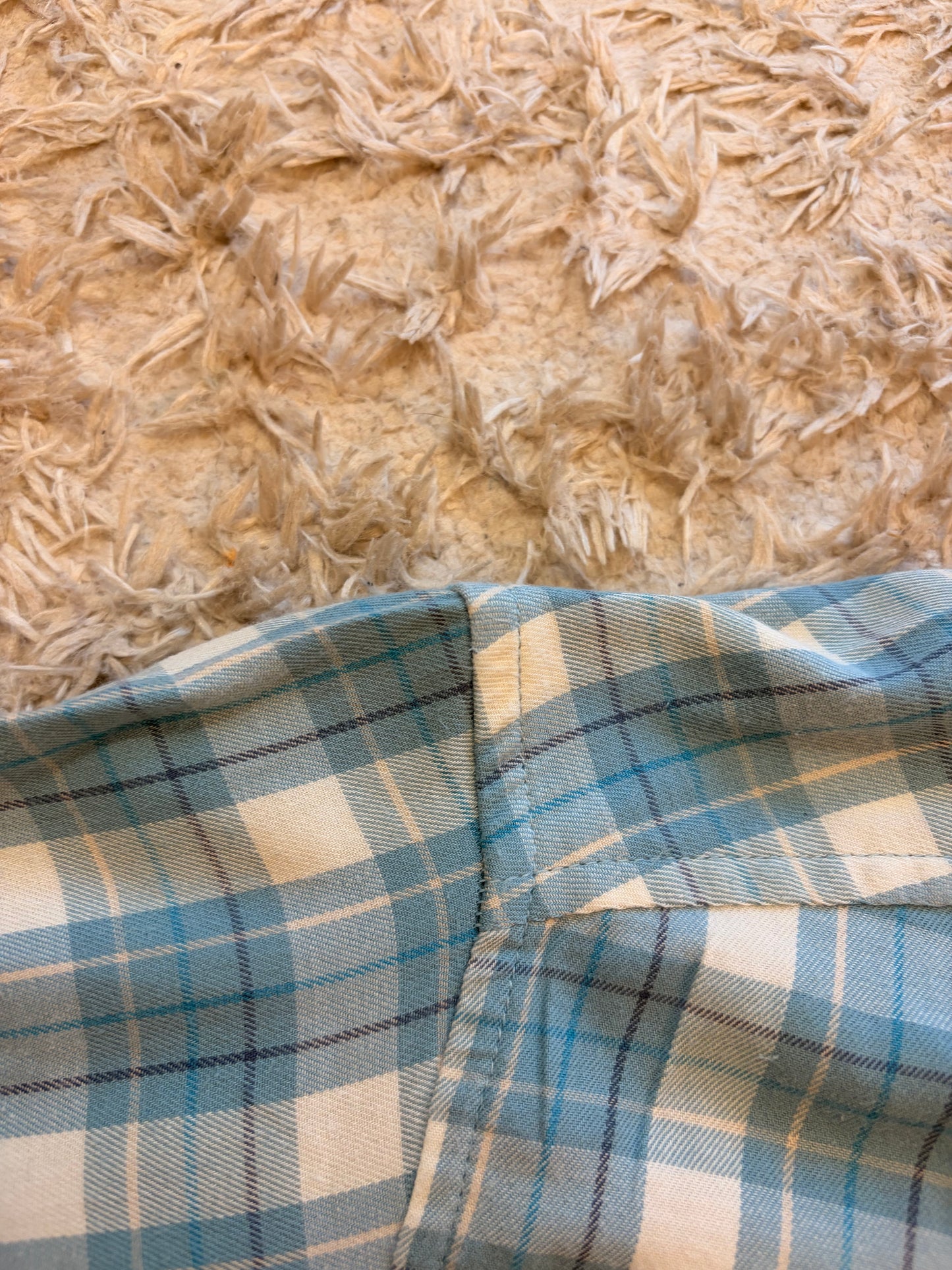 Chemise Columbia Vapor Ridge III Plaid AM8053 Carreaux Bleu Ciel/Blanc/Beige 97% Coton Stretch Poche Brodée – Homme – Taille L