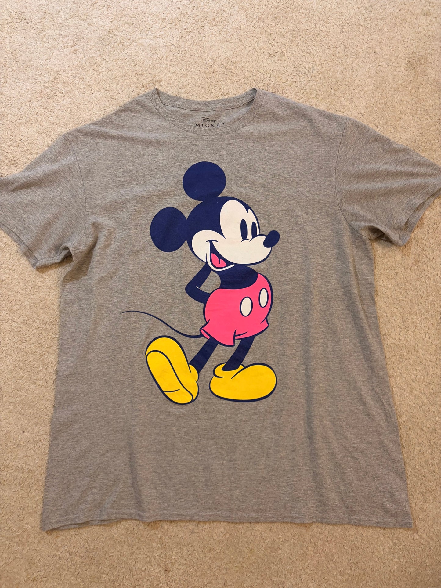T-shirt Disney Mickey Mouse Gris Chiné – Taille L | Seconde Main