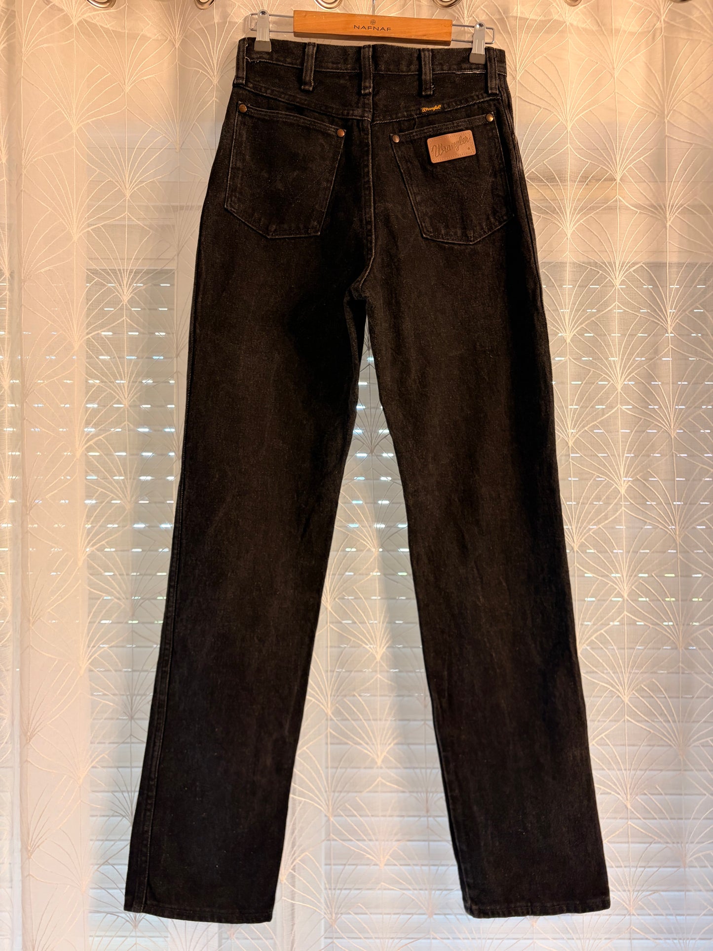 Jean Wrangler Cowboy Cut Vintage Made in USA Taille Haute Noir Délavé – Femme – Taille 36/38 (US 10)
