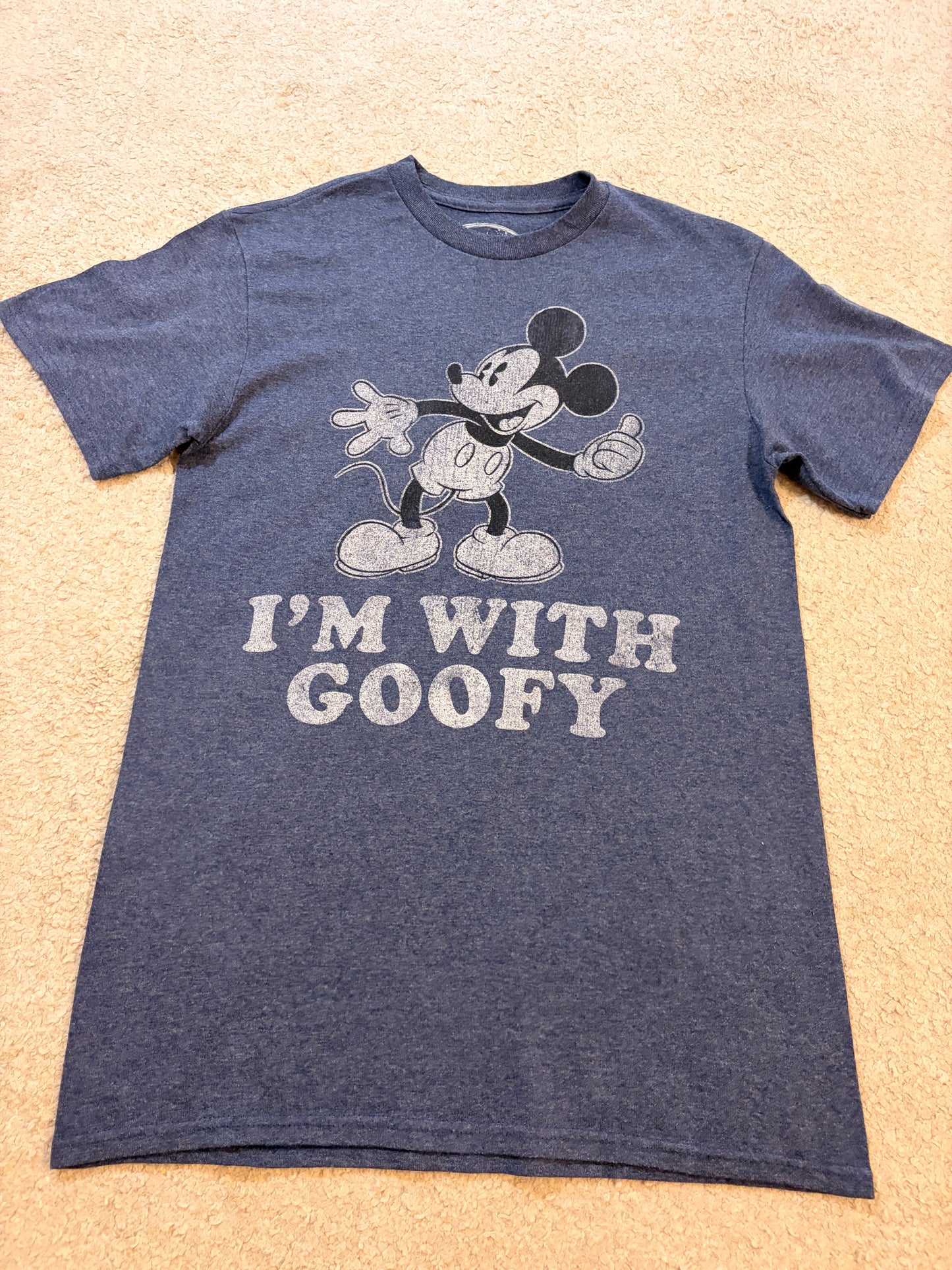 T-shirt Disney Mickey Mouse "I'm With Goofy" Bleu Chiné – Taille S | Seconde Main