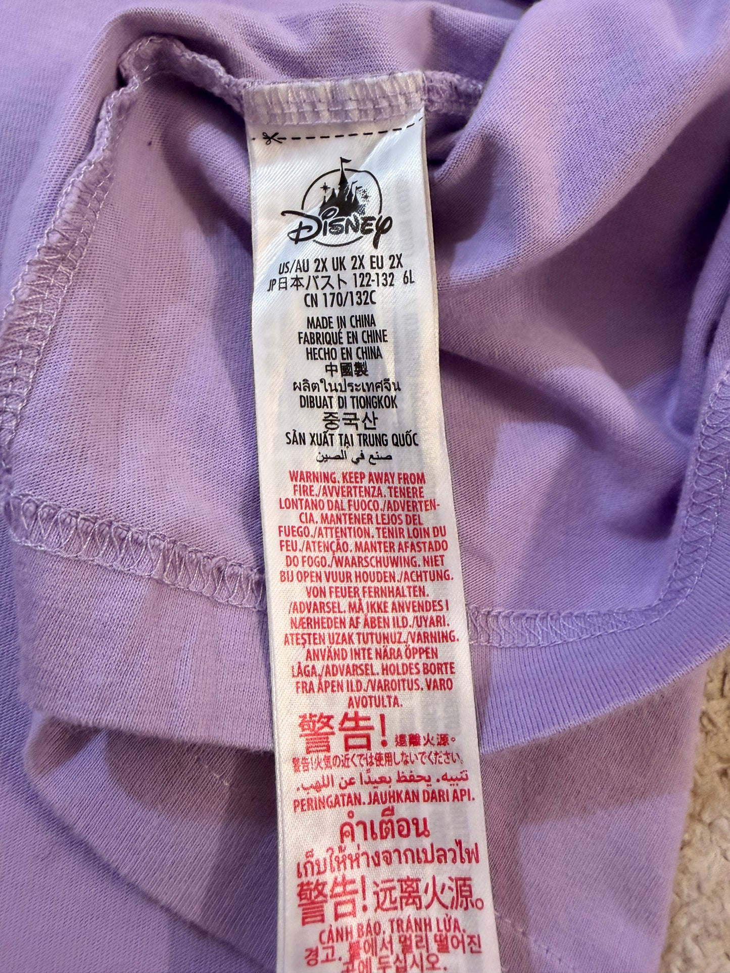 T-shirt Walt Disney World Mickey Mouse Lilas/Violet Pastel Boxy – Mixte – Taille 2XL/3XL