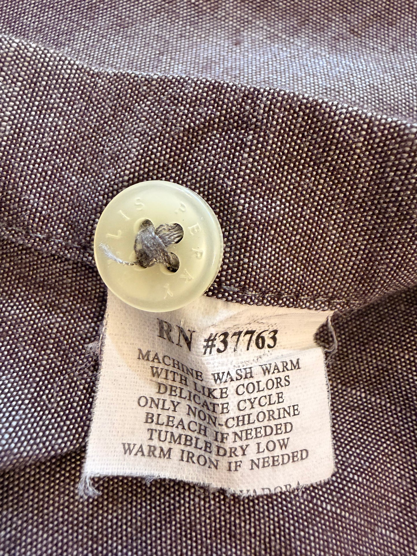 Chemise Manches Courtes Perry Ellis Marron/Taupe Chiné 100% Coton Double Poche – Homme – Taille M