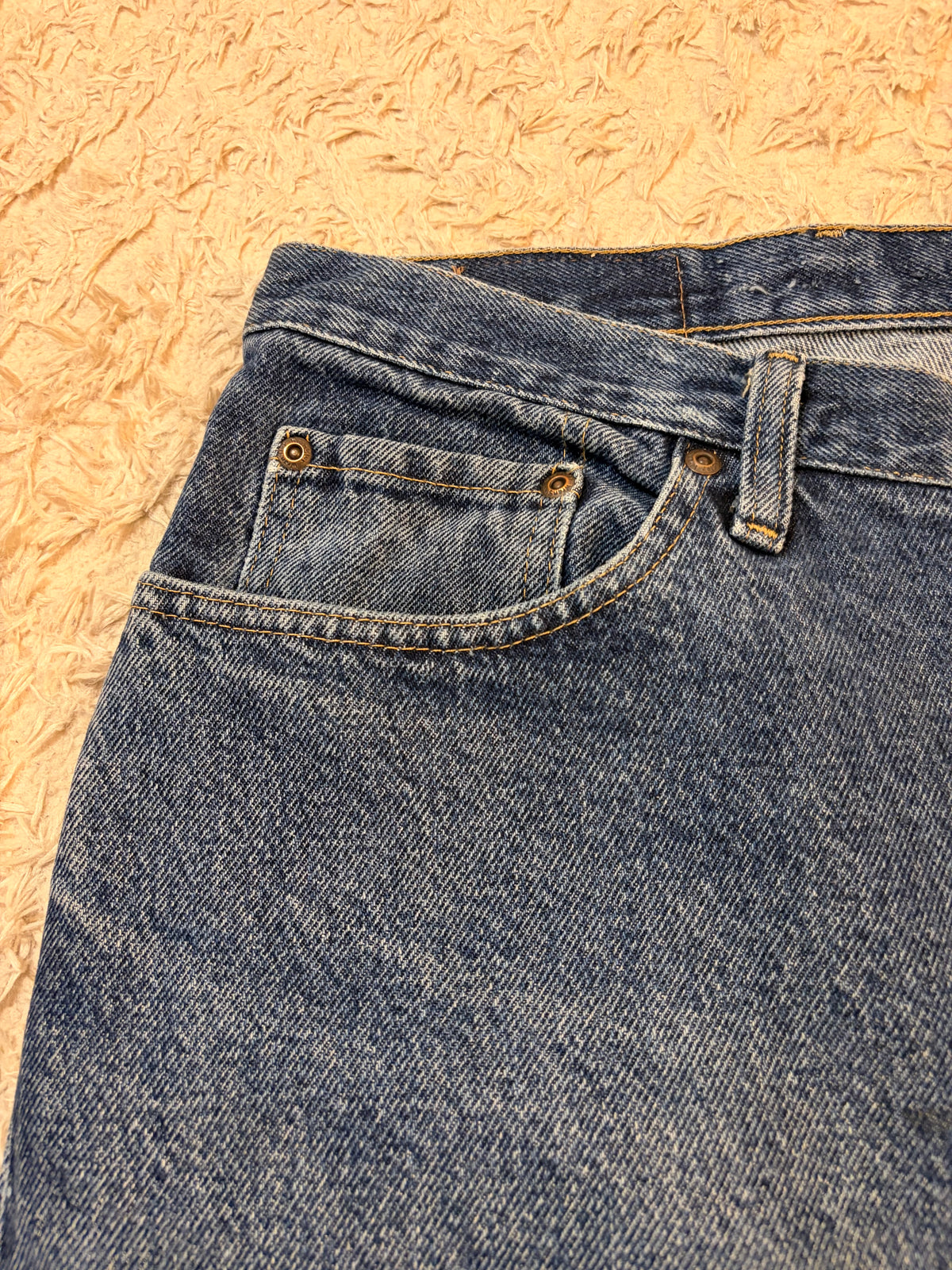 Jean Wrangler Premium Quality Regular Fit Bleu Moyen Délavé 100% Coton W40/L30 (FR 48-50) – Homme Grande Taille – Très Bon état