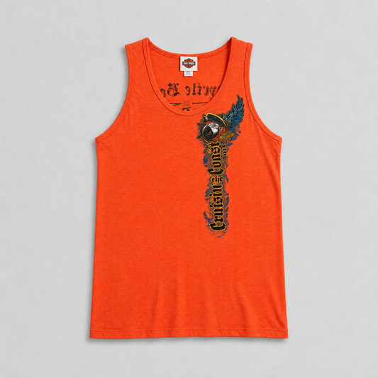 Débardeur Harley-Davidson collector Cruisin the Coast 2011 orange corail perroquet pirate femme taille M – Mode Seconde