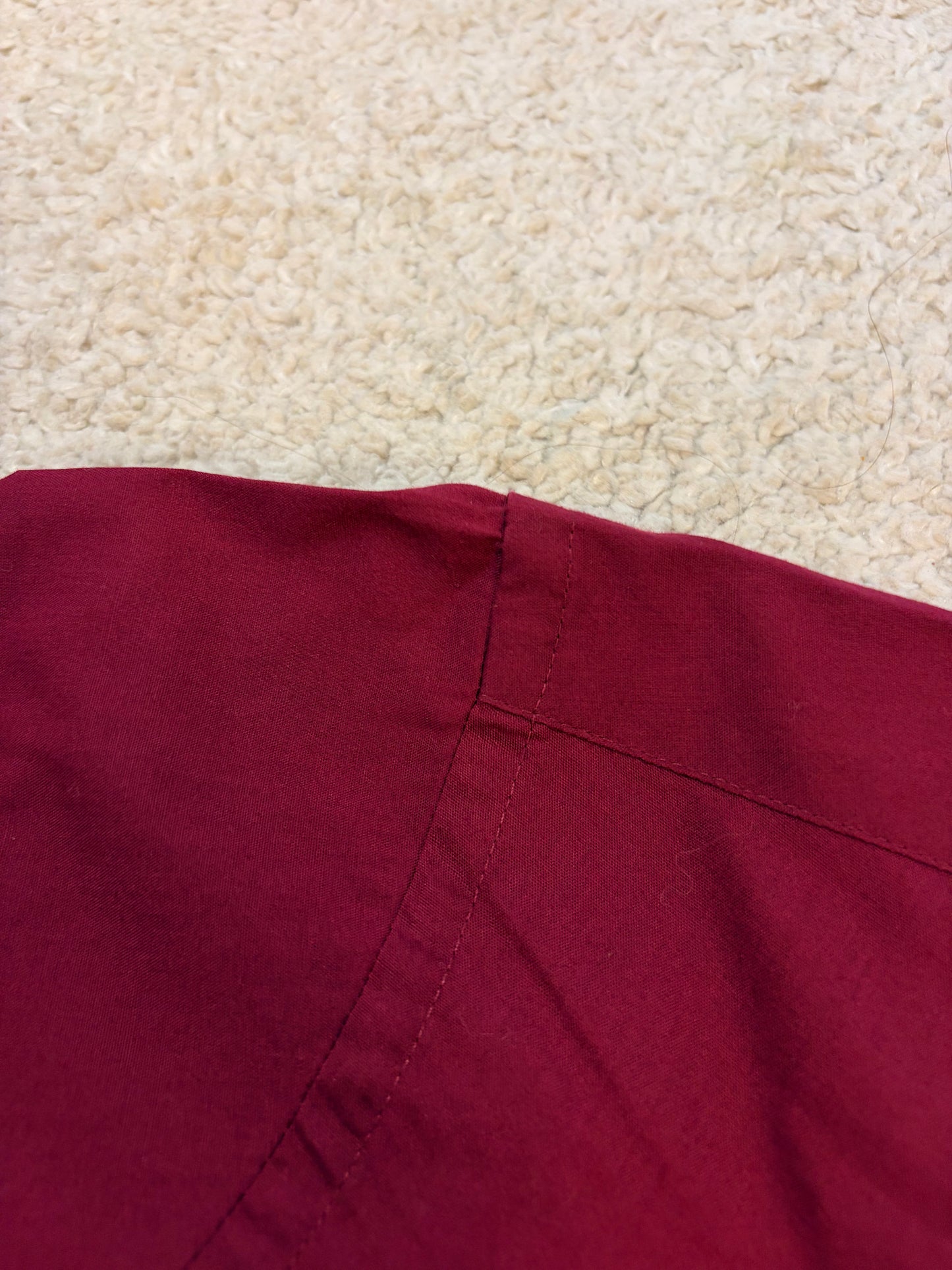 Chemise Pierre Cardin Slim Fit Rouge Bordeaux Manches Longues – Homme – Taille L