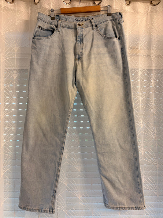 Jean Wrangler Premium Quality Droit Bleu Clair Délavé Stretch 99% Coton – Homme – Taille W36/L29