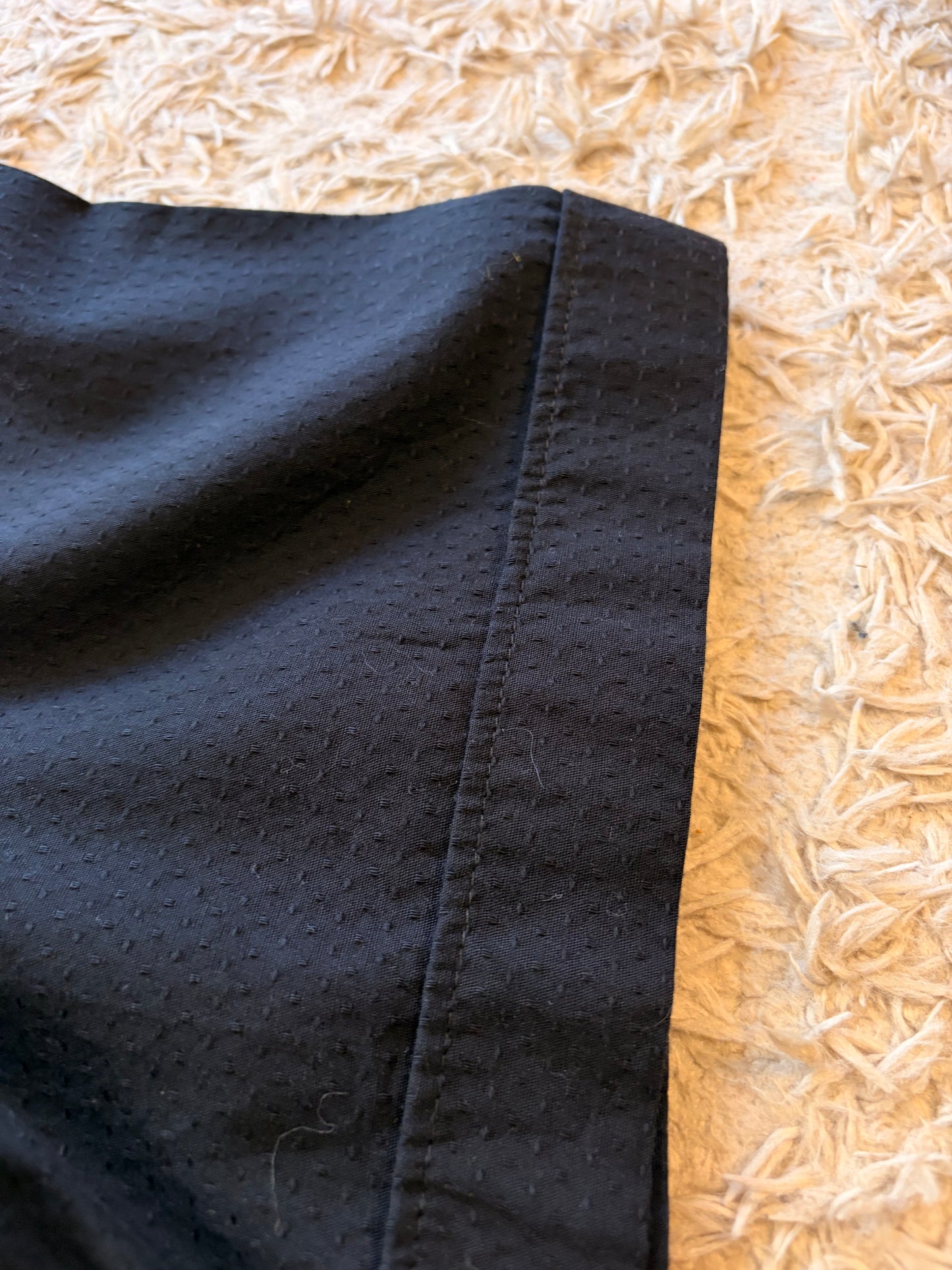 Chemise Perry Ellis Slim Fit Noire Manches Courtes Tissu Texturé Micro-Motifs – Homme – Taille XL