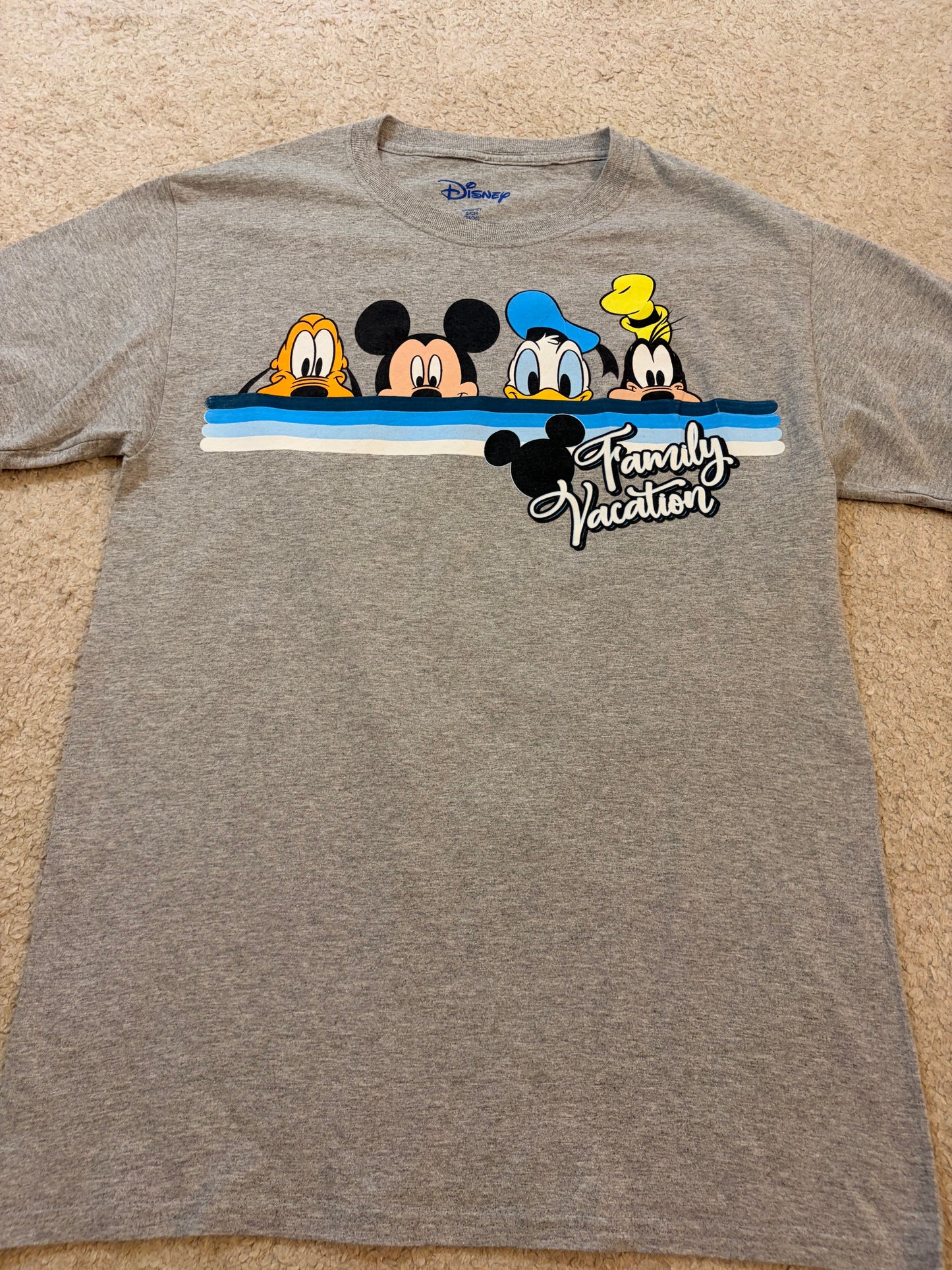 T-shirt Disney Family Vacation Mickey & Friends Gris Chiné – Taille S | Seconde Main
