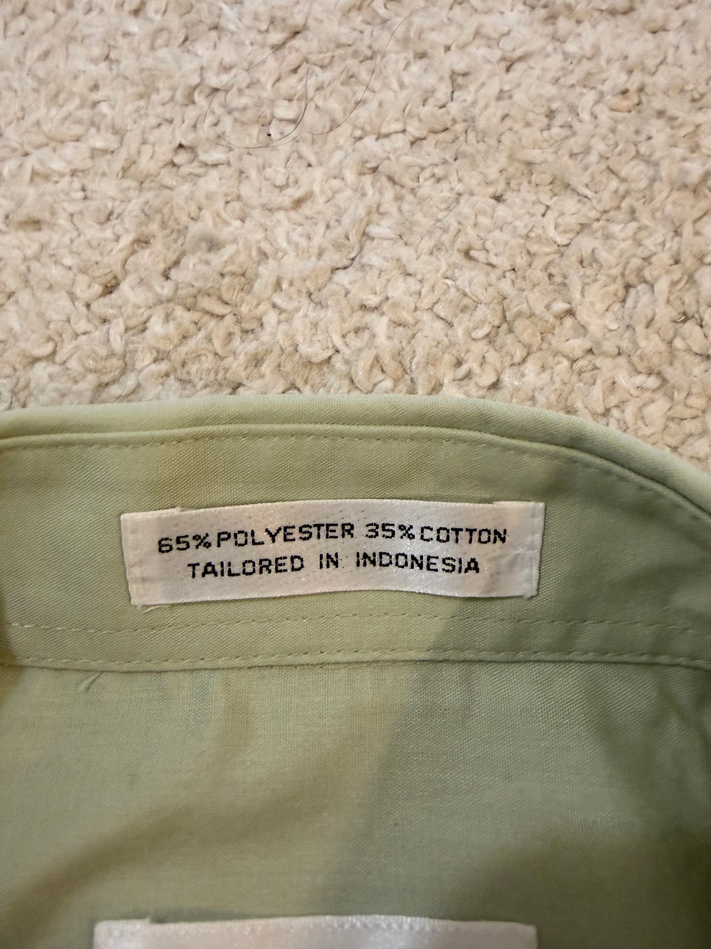 Chemise Pierre Cardin Vert Amande/Eau Pastel Manches Longues – Homme – Taille 16/16½ (XL)