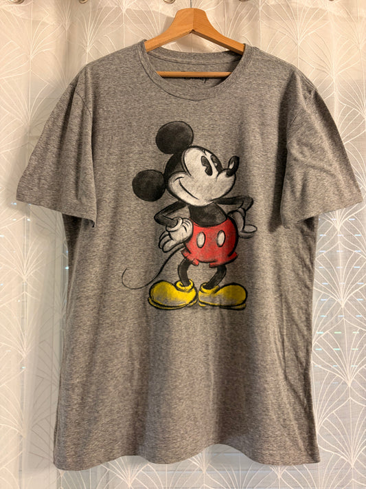T-shirt Disney Mickey Mouse Vintage Gris Chiné – Taille L
