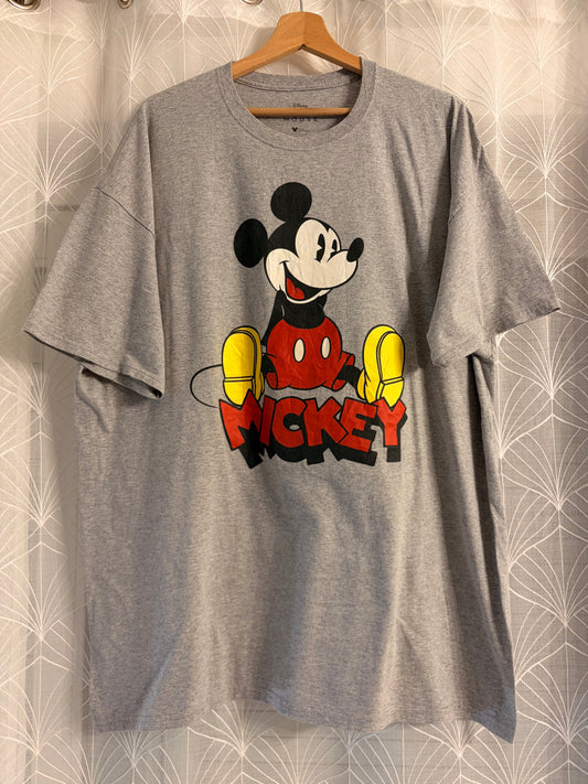 T-shirt Disney Mickey Mouse Gris Chiné Imprimé – Mixte – Taille 2XL/XXL