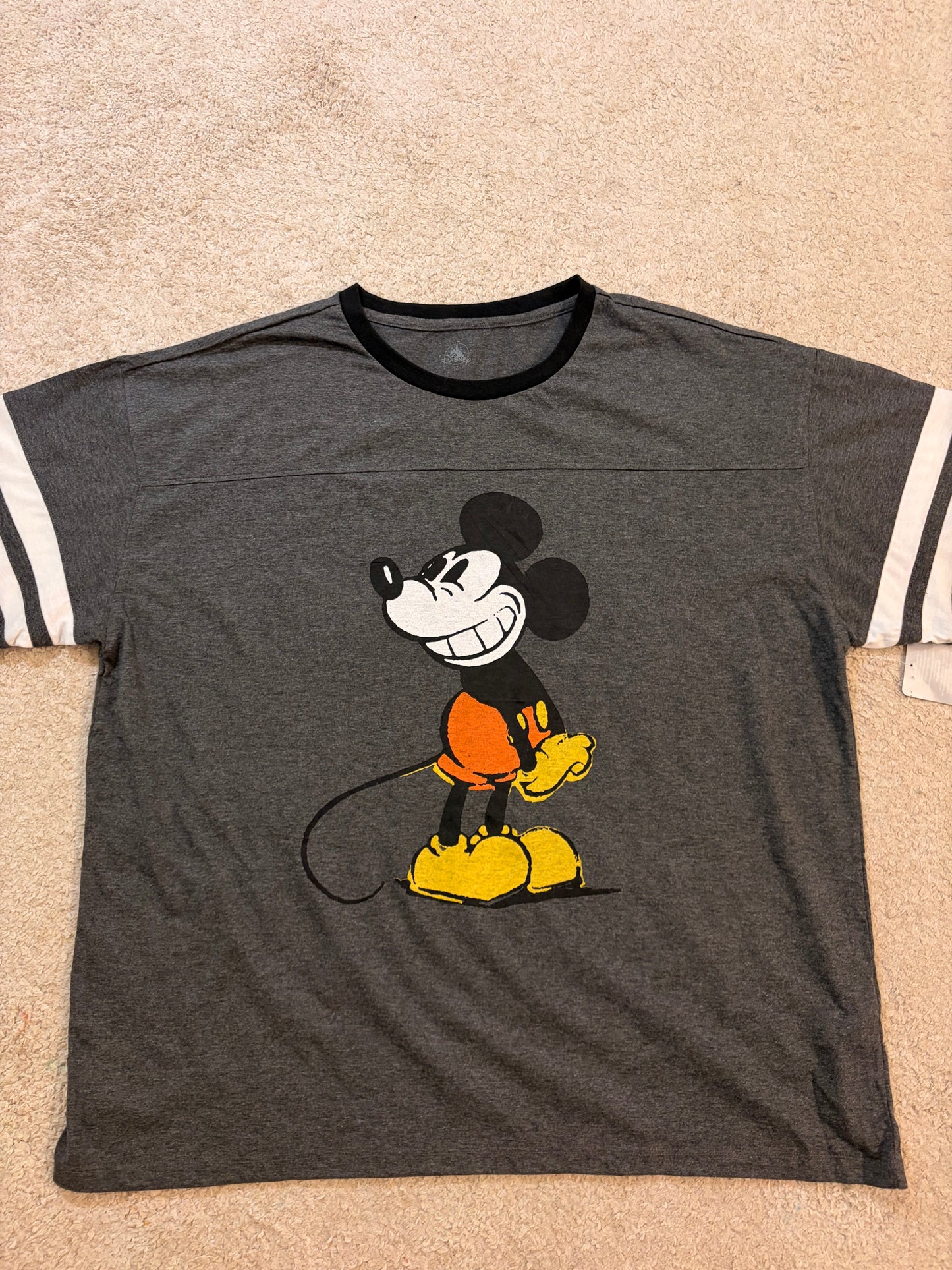 T-shirt Mickey Mouse Disney gris sport NEUF XXL
