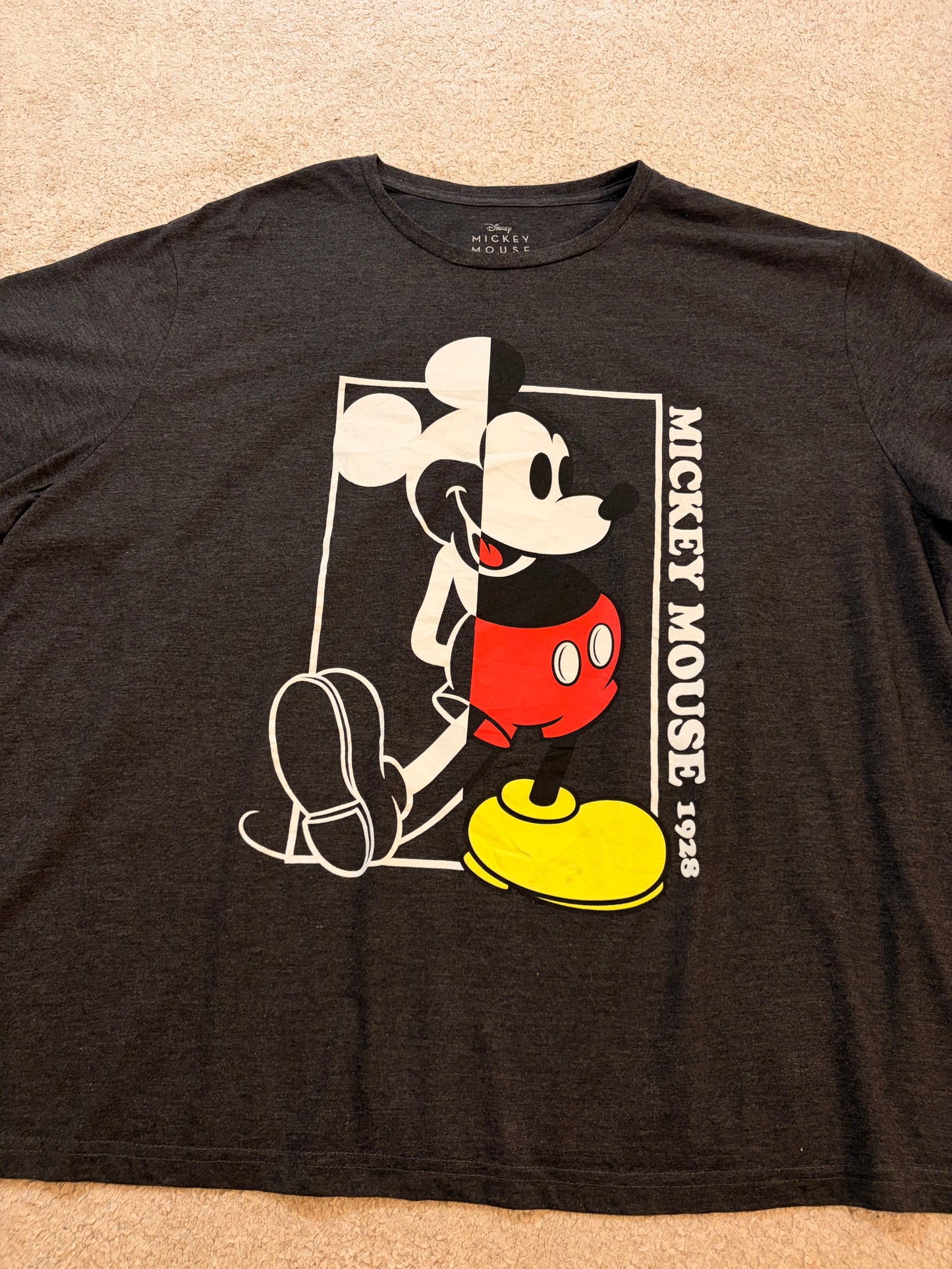 T-shirt Disney Mickey Mouse 1928 Gris Anthracite – Taille 3XL | Seconde Main