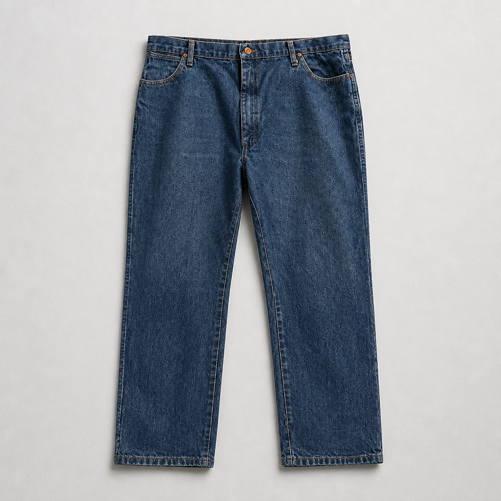 Jean Wrangler authentique droit bleu medium stonewash 100% coton grande taille – Homme – Taille W42 L32 | Mode Seconde
