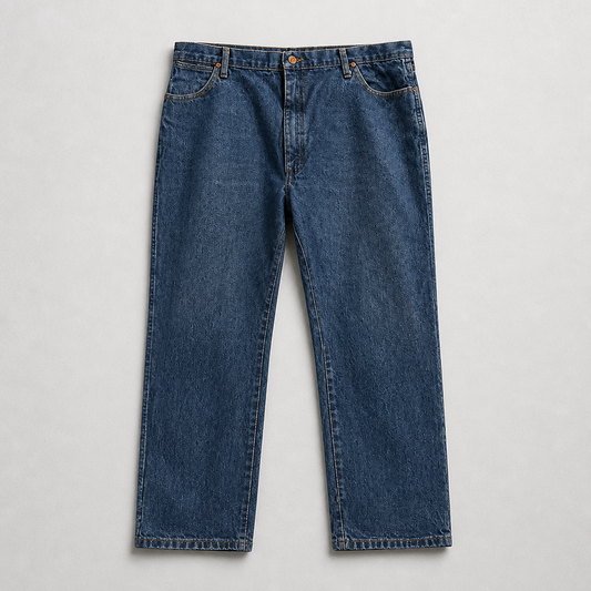 Jean Wrangler authentique droit bleu medium stonewash 100% coton grande taille – Homme – Taille W42 L32 | Mode Seconde
