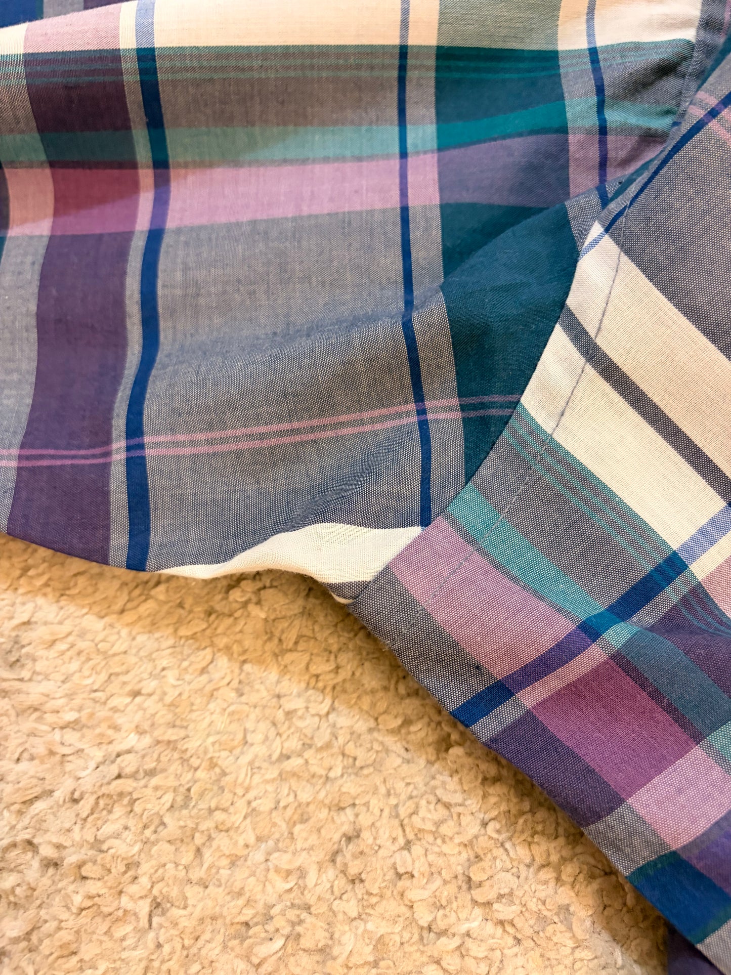 Chemise Pierre Cardin Tartan Gris Violet Bleu Canard – Taille XXL | Seconde Main