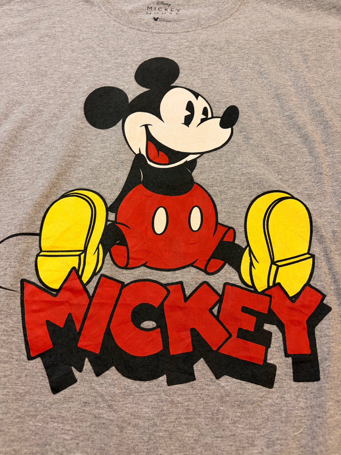T-shirt Disney Mickey Mouse Gris Chiné Imprimé – Mixte – Taille 2XL/XXL