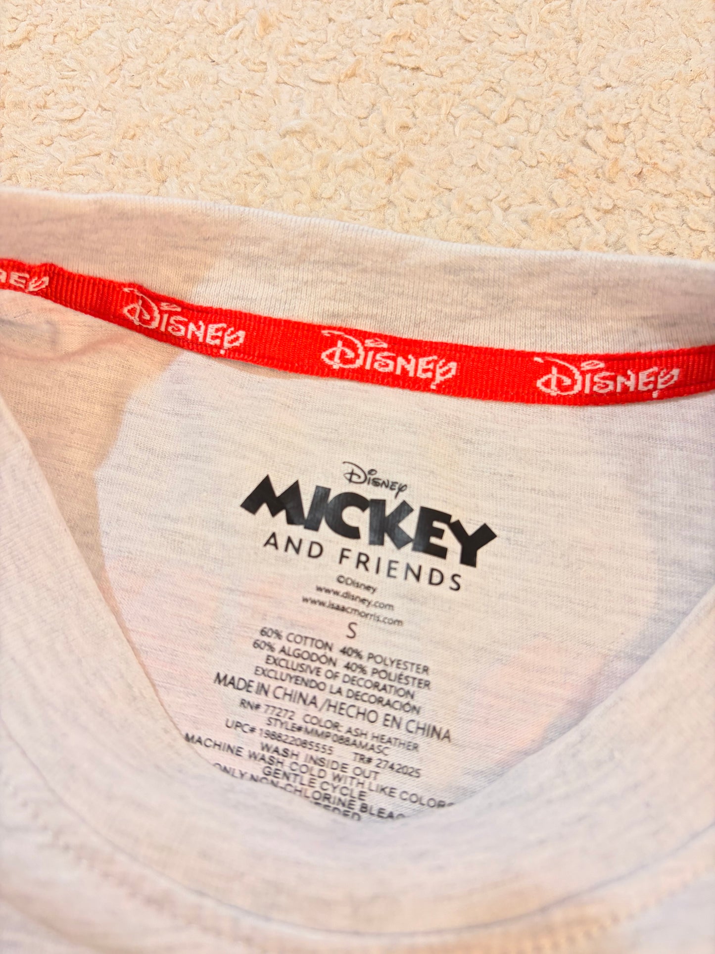 T-shirt à Poche Disney Mickey & Co. Gris Clair Chiné – Taille S | Seconde Main
