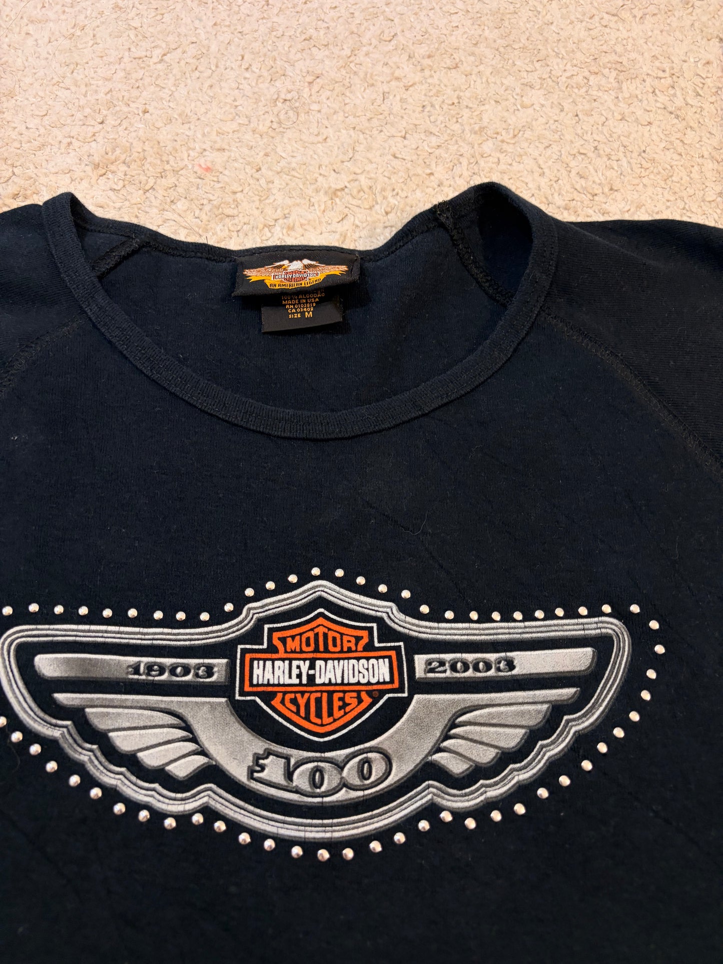 Top Harley-Davidson Édition Collector 100ème Anniversaire Noir Strass – Femme – Taille M