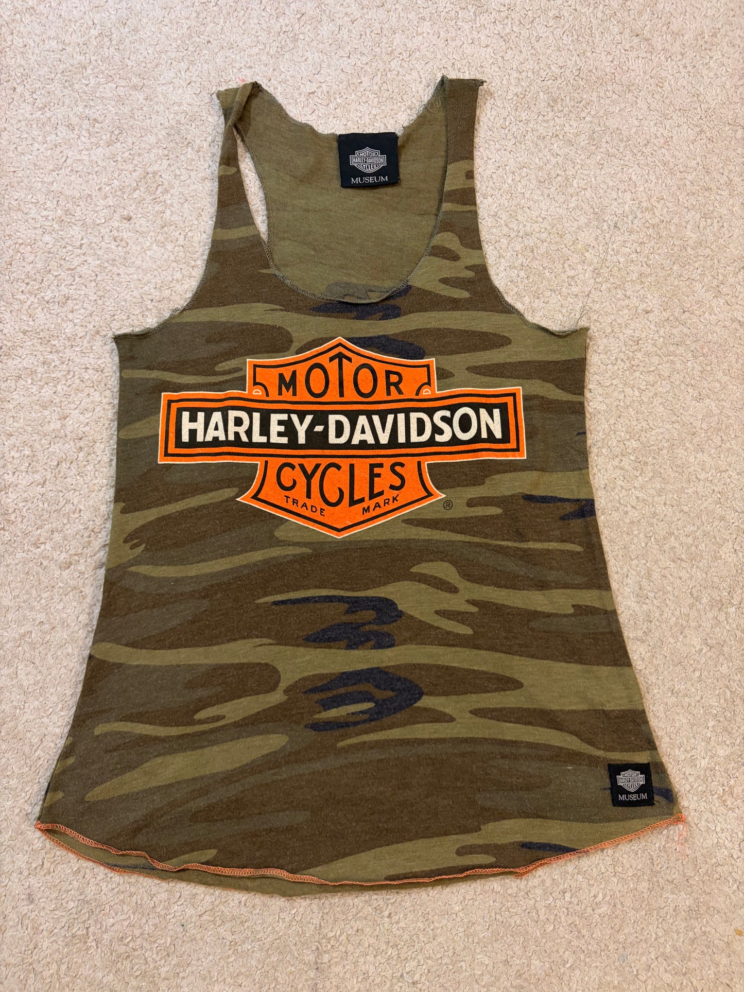 Débardeur Harley-Davidson Museum Camouflage Kaki/Orange – Femme – Taille S