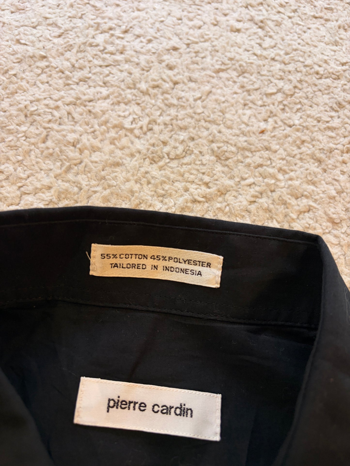 Chemise Pierre Cardin Manches Longues Noire – Taille L