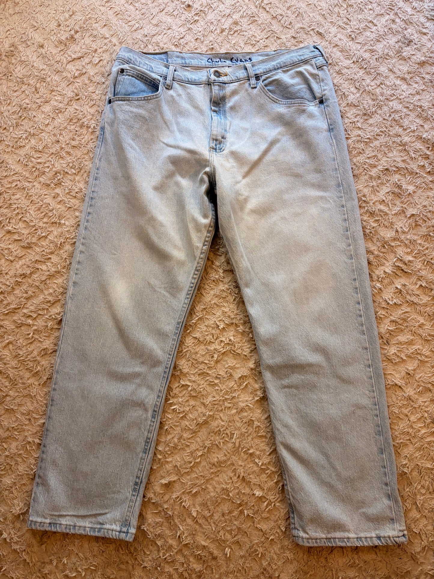 Jean Wrangler Premium Quality Droit Bleu Clair Délavé Stretch 99% Coton – Homme – Taille W36/L29