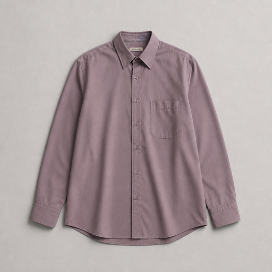 Chemise Pierre Cardin unie parme/vieux rose manches longues – Homme – Taille L | Mode Seconde