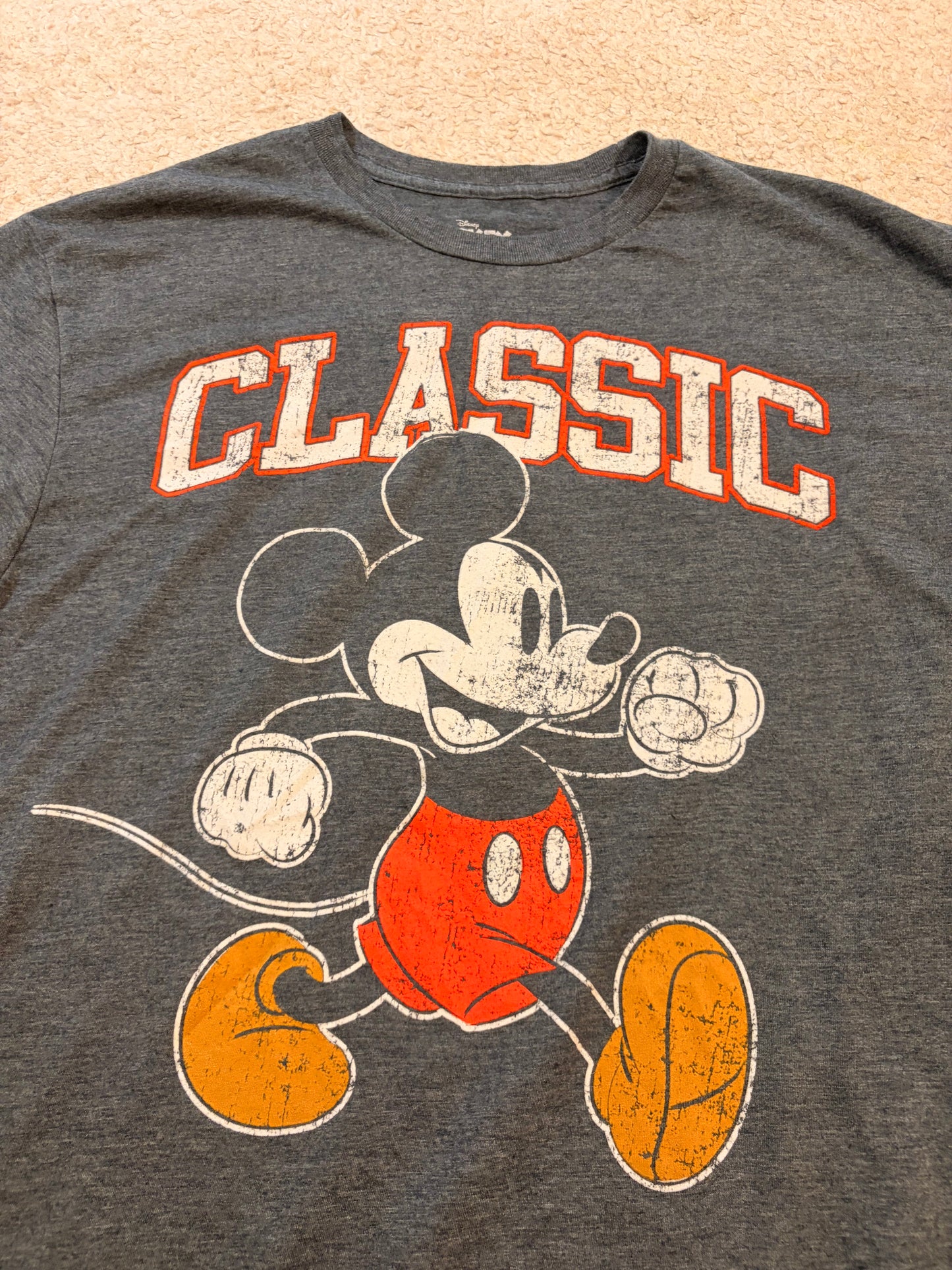 T-shirt Disney Mickey Mouse Classic Gris Anthracite Vintage – Taille L | Seconde Main