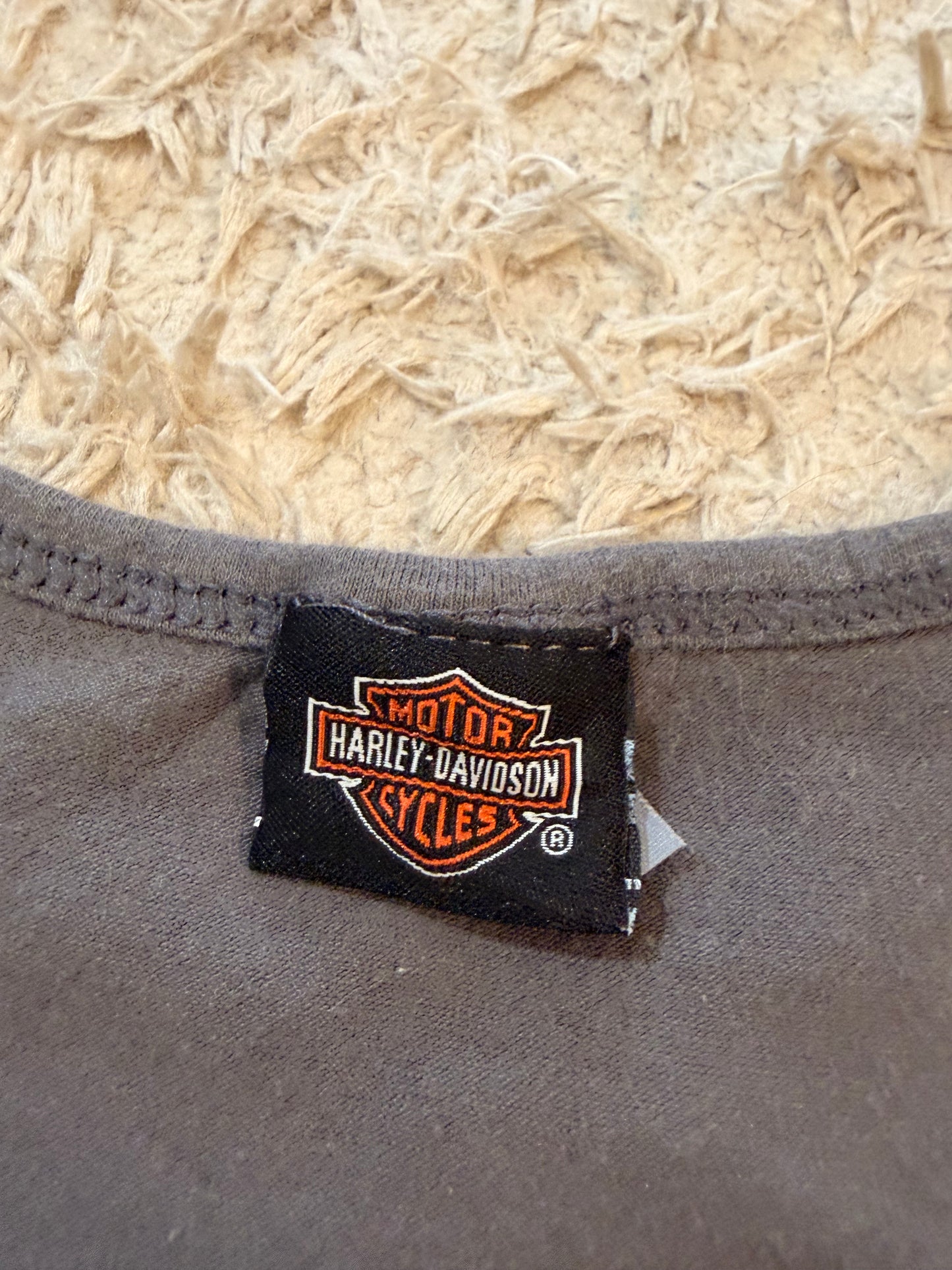 Débardeur Harley-Davidson Peterson's Key West Florida Gris Taupe Tortue Marine Multicolore Bleu Lagon/Jaune/Orange 57% Coton Stretch – Femme – Taille L/XL