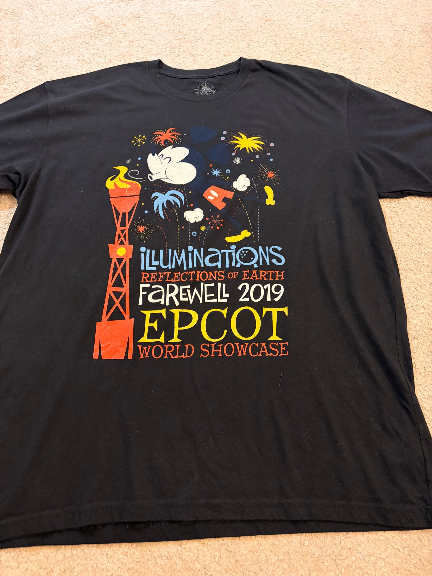 T-shirt Disney Epcot IllumiNations Farewell 2019 Noir – Taille XXL | Seconde Main