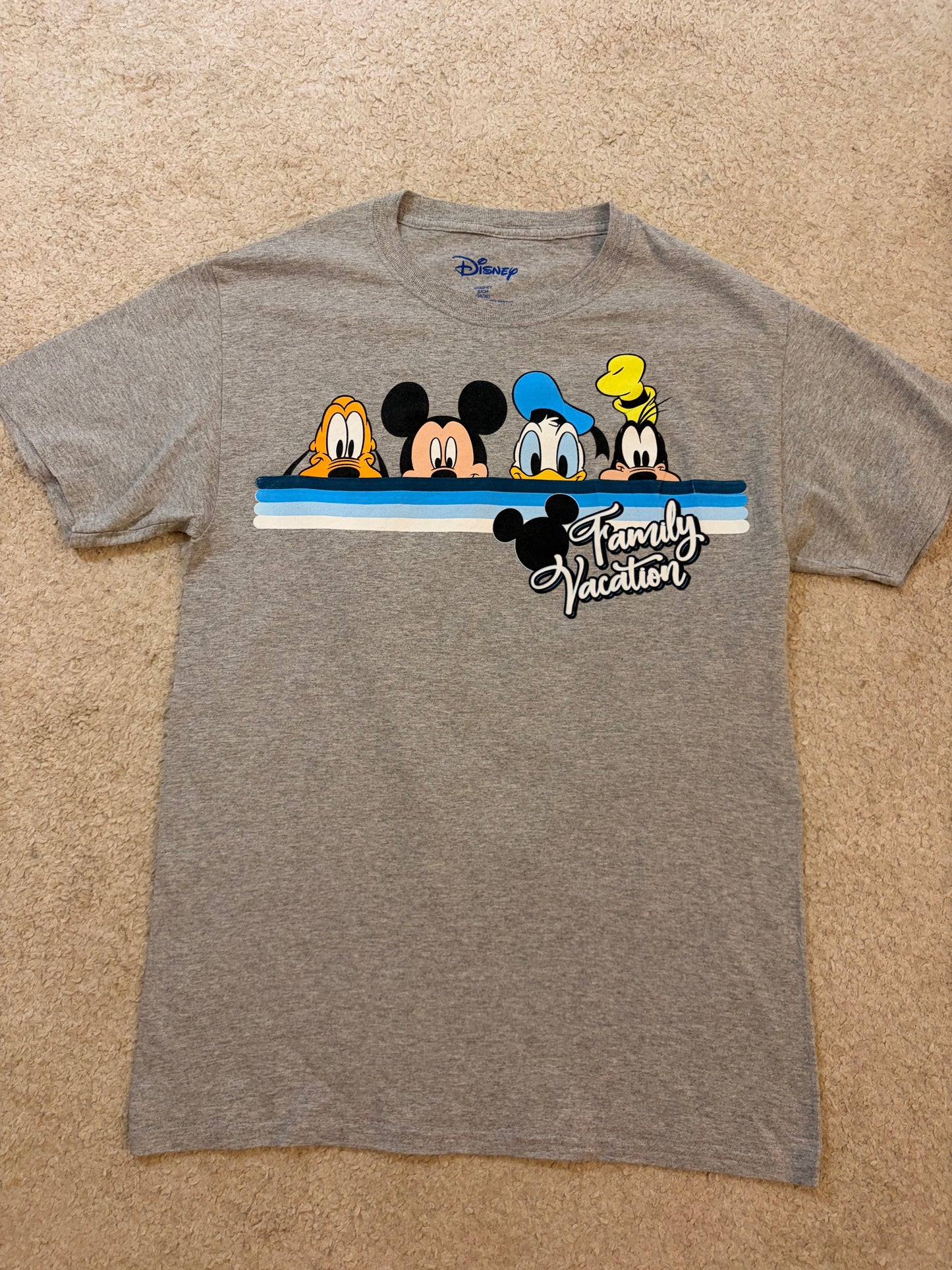 T-shirt Disney Family Vacation Mickey & Friends Gris Chiné – Taille S | Seconde Main