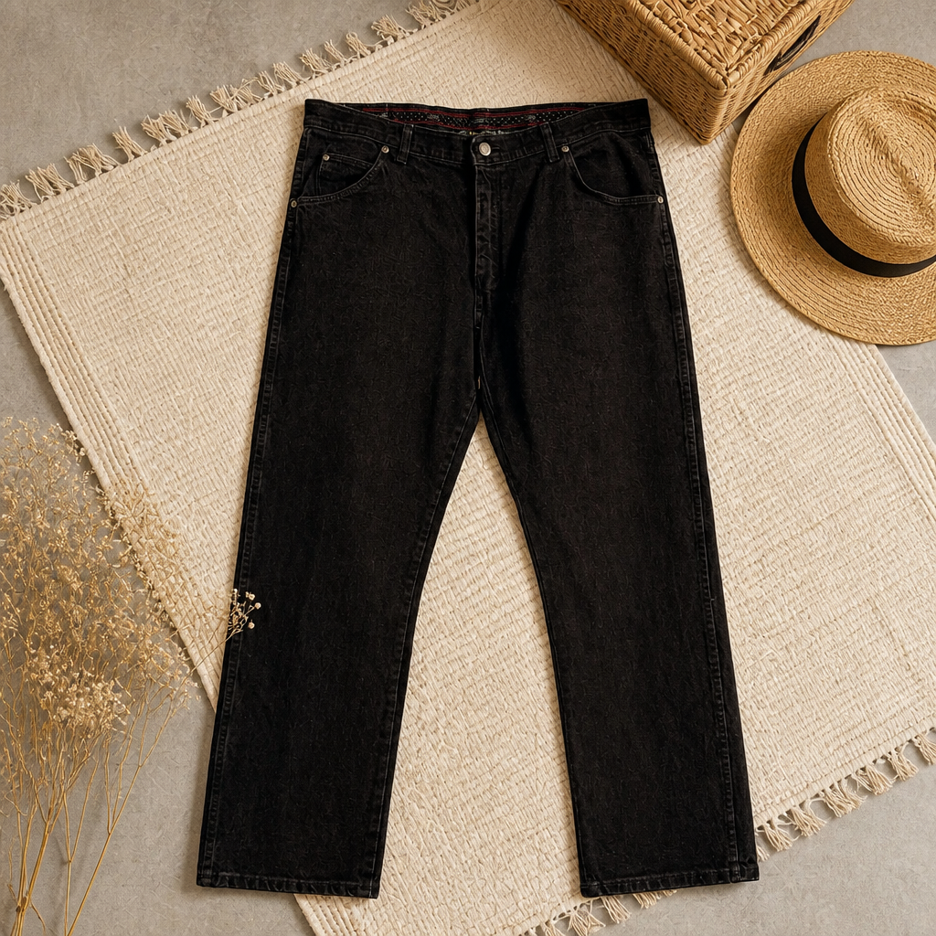 Jean Wrangler Hero Comfort Flex noir délavé anthracite Faded Black 99% coton ceinture élastiquée intérieure W40/L30 Made in Mexico – Homme – Taille 50 | Mode Seconde