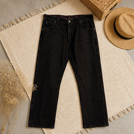 Jean Wrangler Hero Comfort Flex noir délavé anthracite Faded Black 99% coton ceinture élastiquée intérieure W40/L30 Made in Mexico – Homme – Taille 50 | Mode Seconde